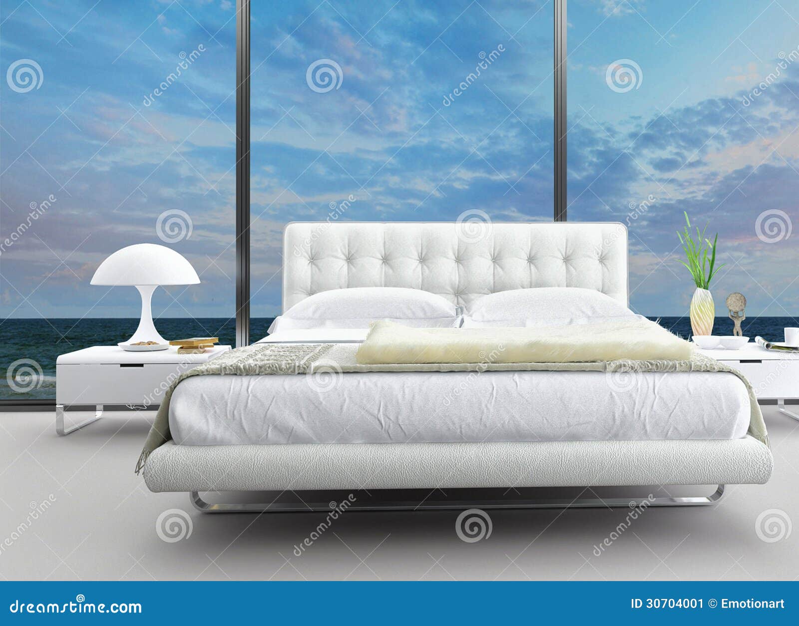 Exclusive Modern Design Bedroom with Aerial View Stock Illustration