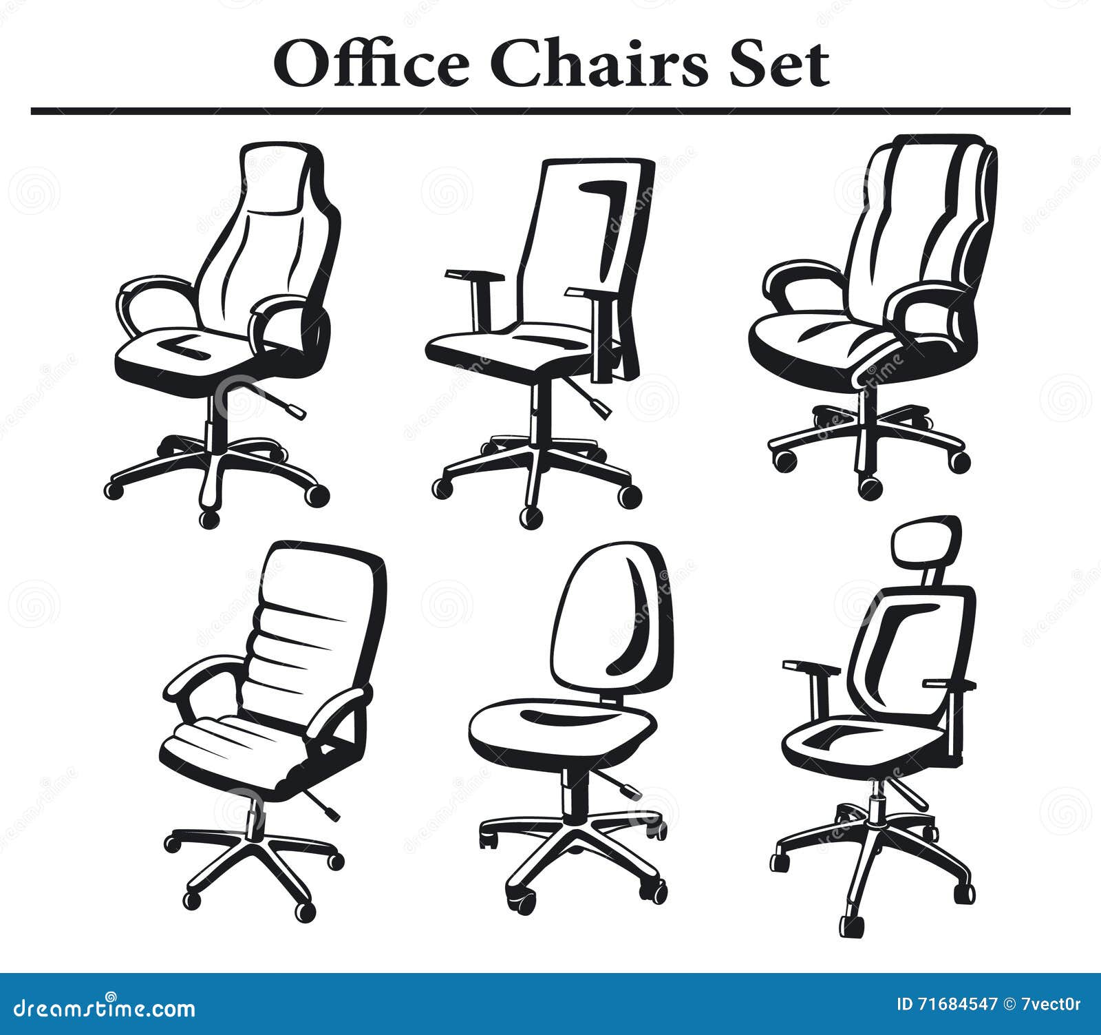 Executive Chairs Set stock vector. Illustration of collection 71684547
