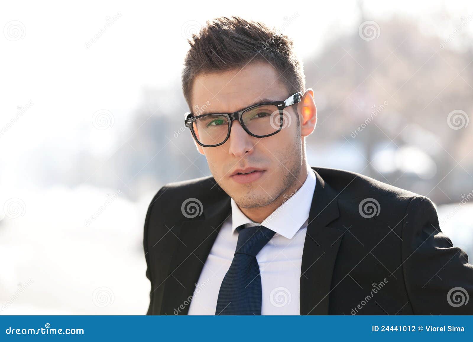 Executive wearing glasses stock photo. Image of attractive 24441012