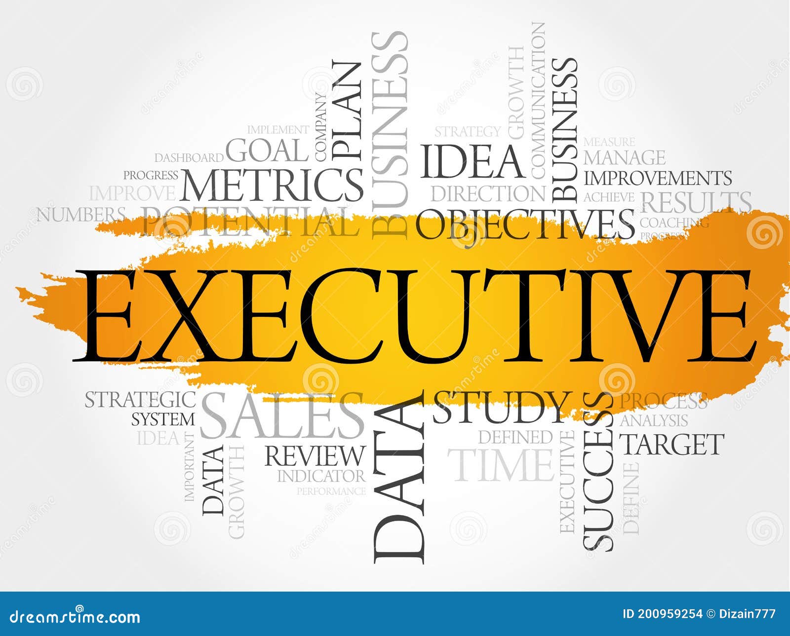 Executive word cloud stock illustration. Illustration of collage