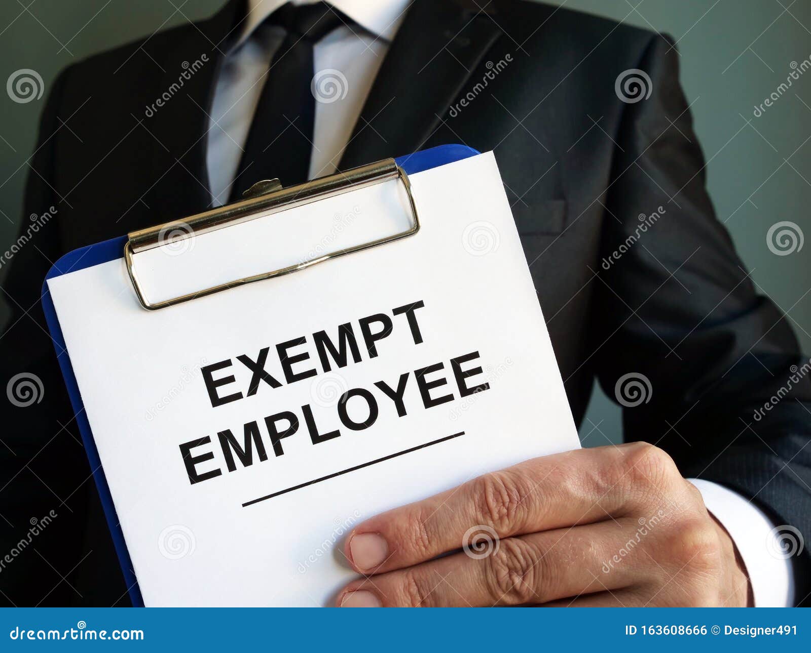 exempt employee sign is in the hand