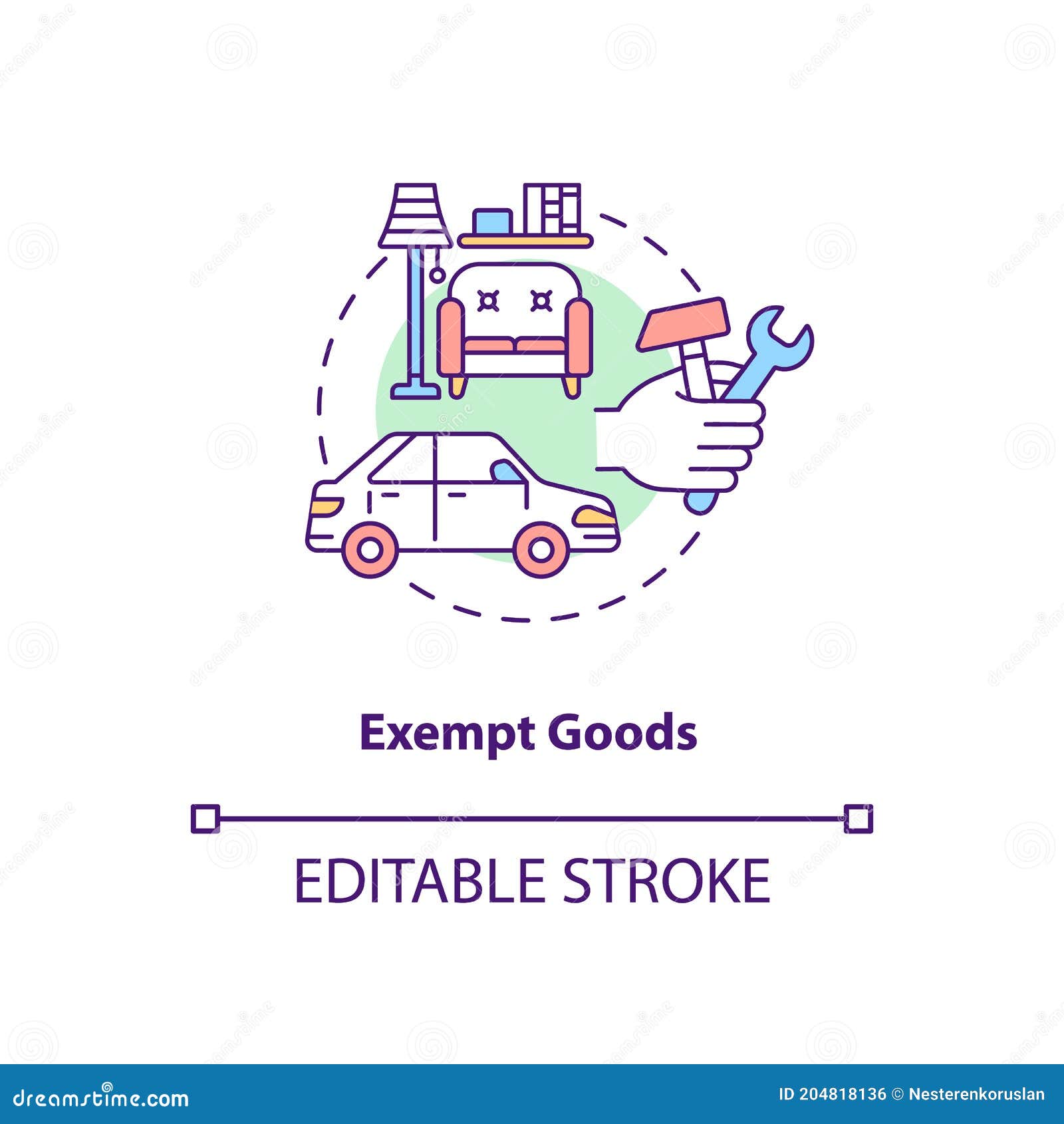 exempt goods concept icon