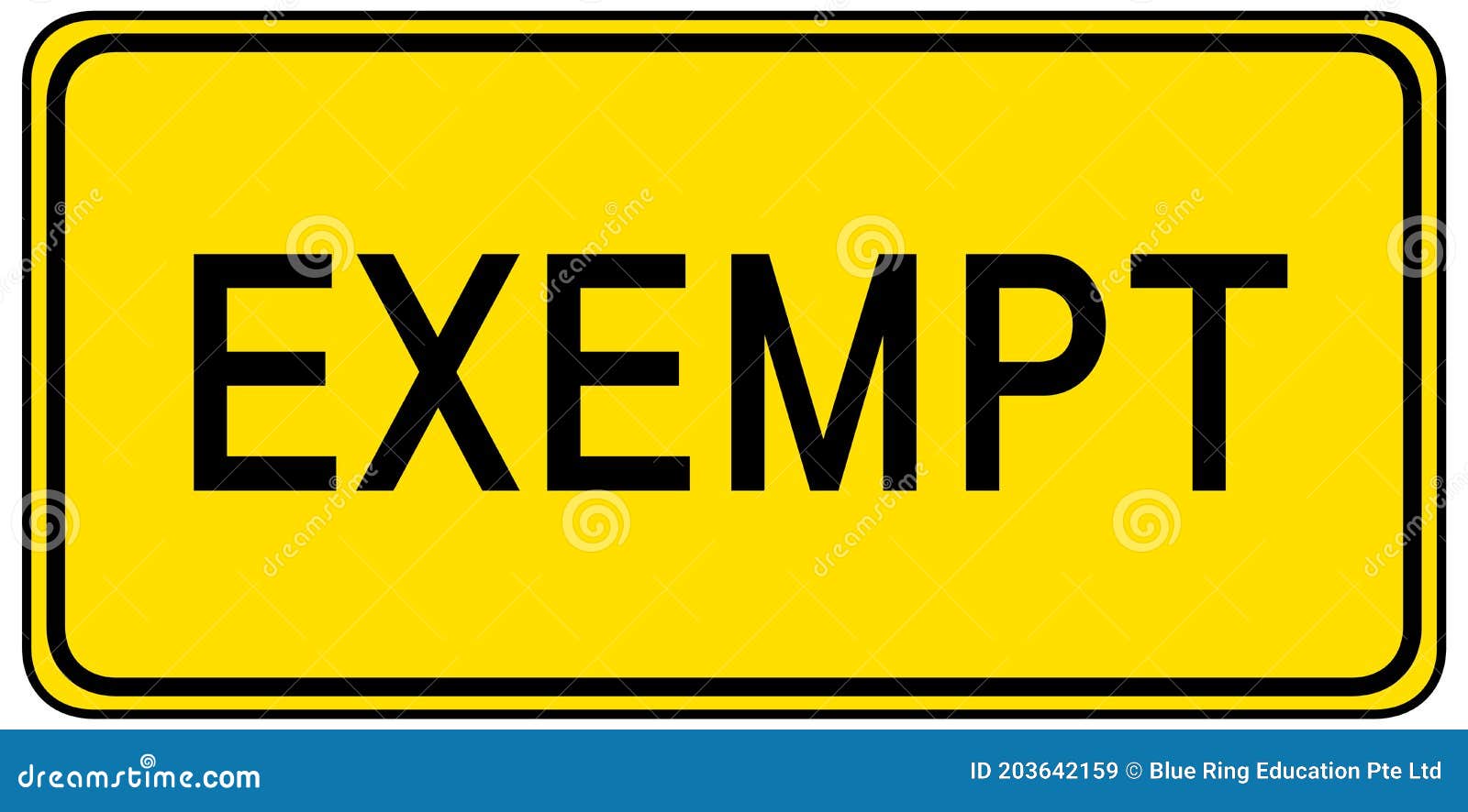 exempt sign  on white background