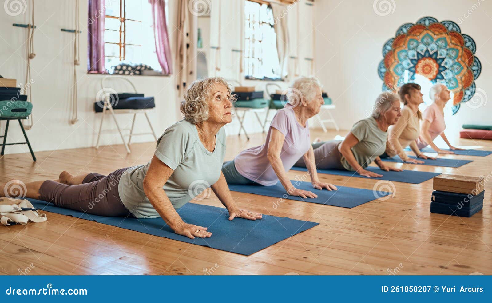 Femmes âgées Faisant Du Yoga Et Du Fitness Ensemble à La Maison