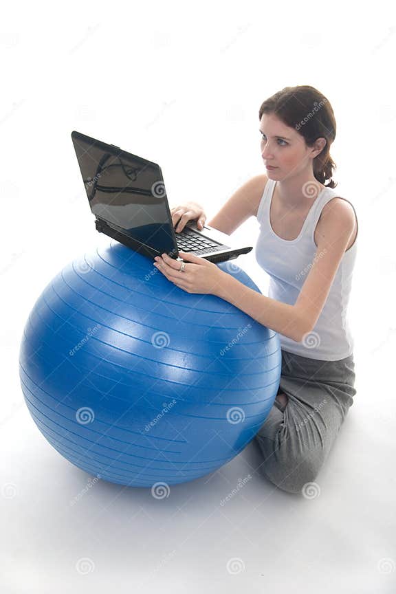 Exercise Ball Desk 1 stock image. Image of complete, slim 2034645