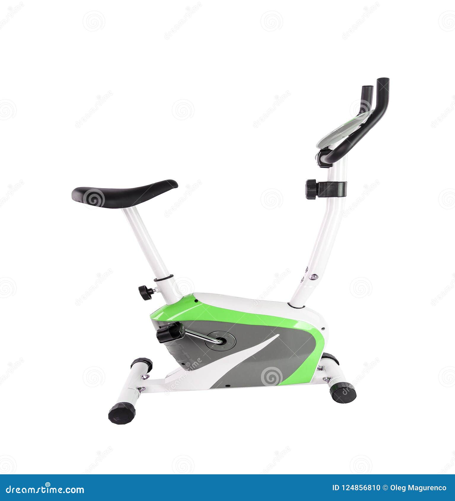 Exercise bicycle isolated stock photo. Image of attractive 124856810