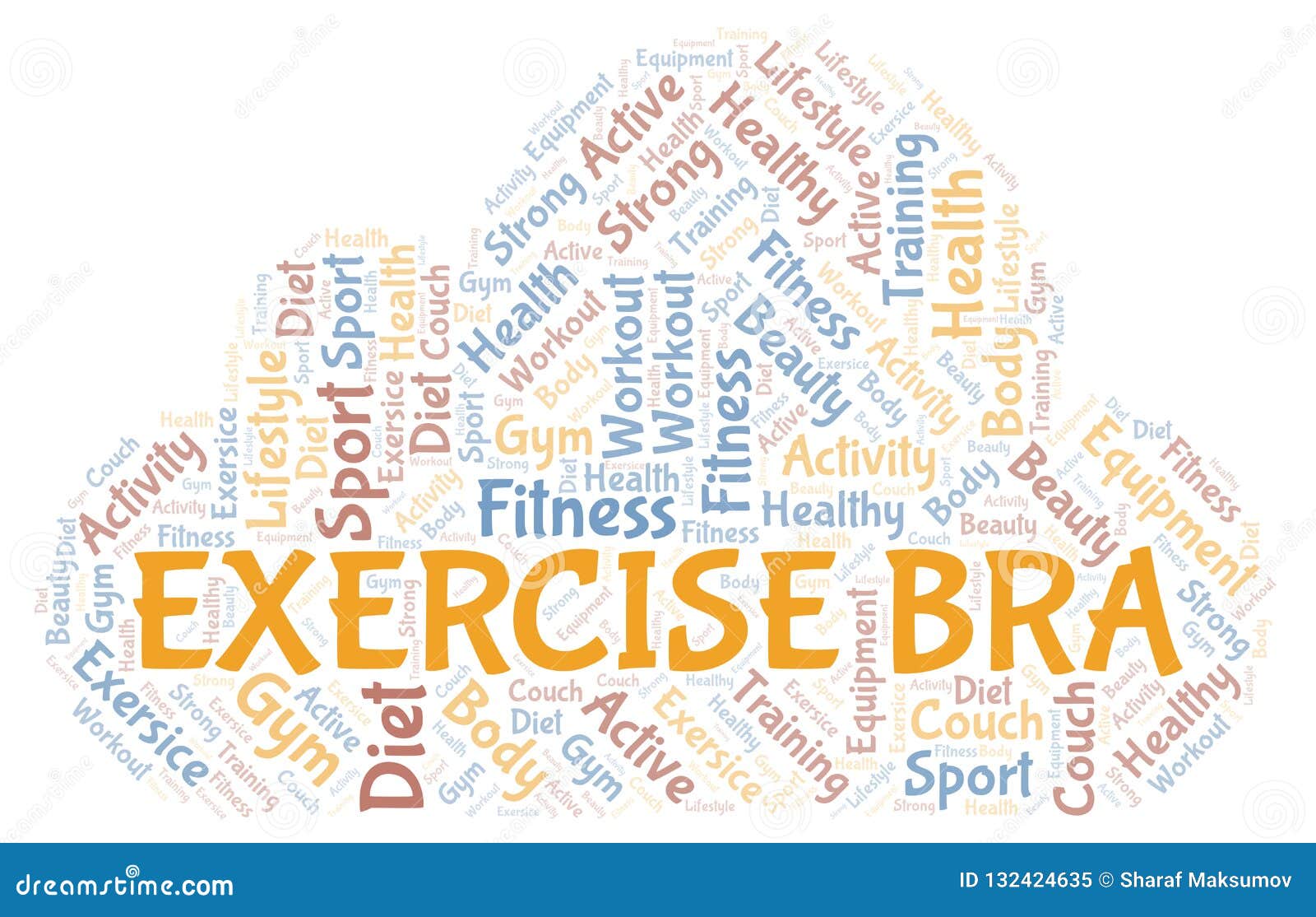 Exercise Bra word cloud stock illustration. Illustration of background