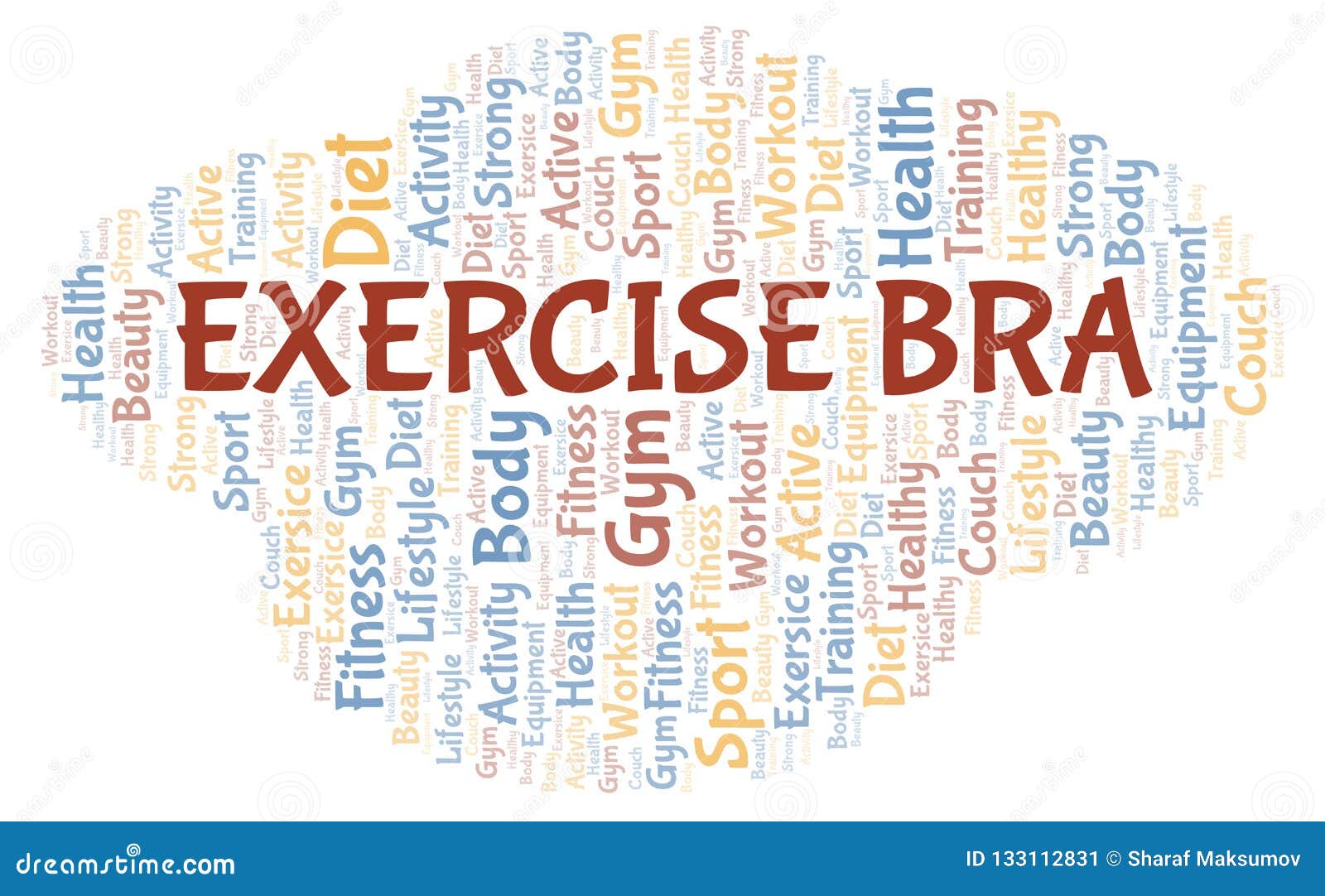Exercise Bra word cloud stock illustration. Illustration of print