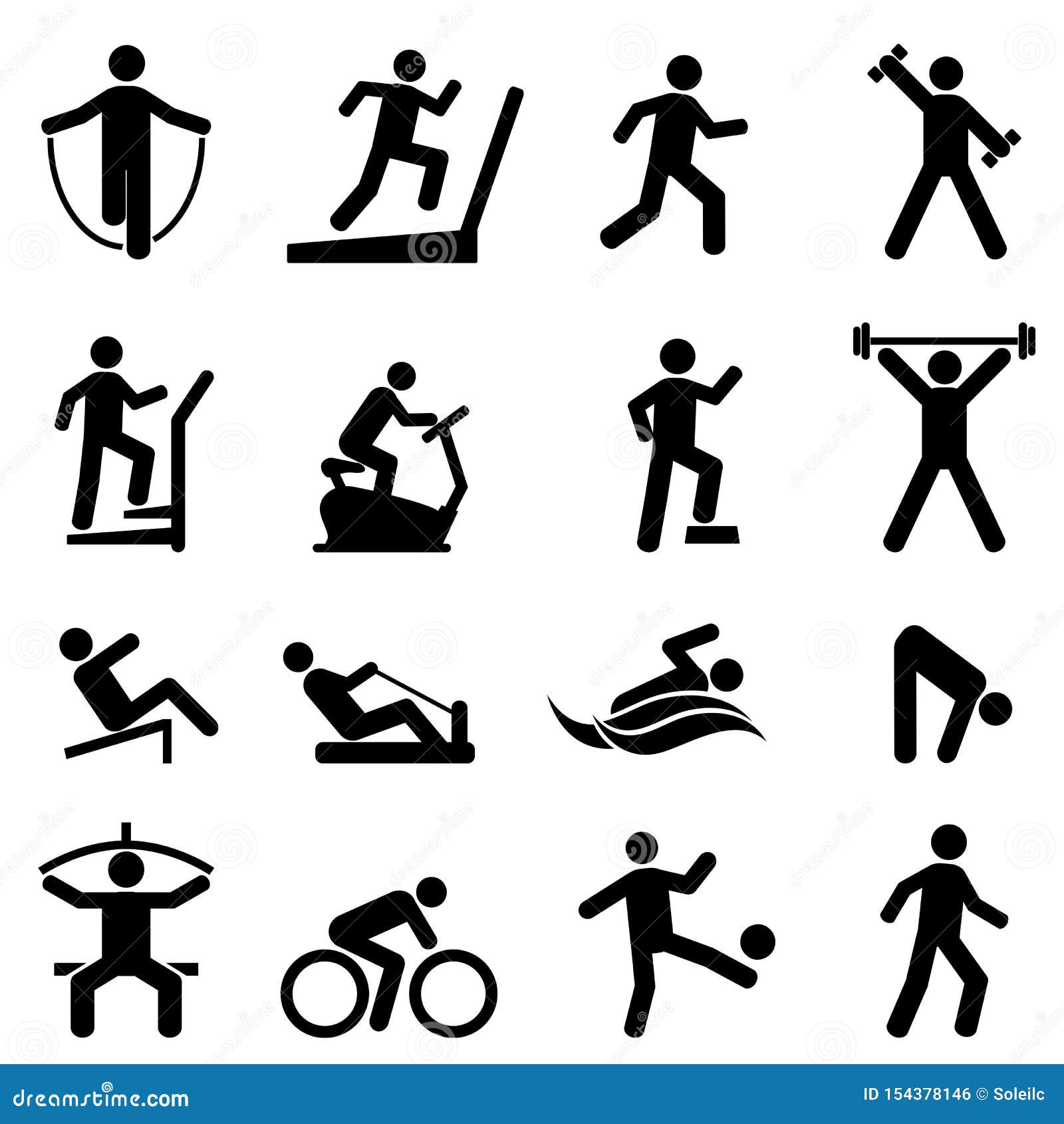exercise, fitness, gym icon set