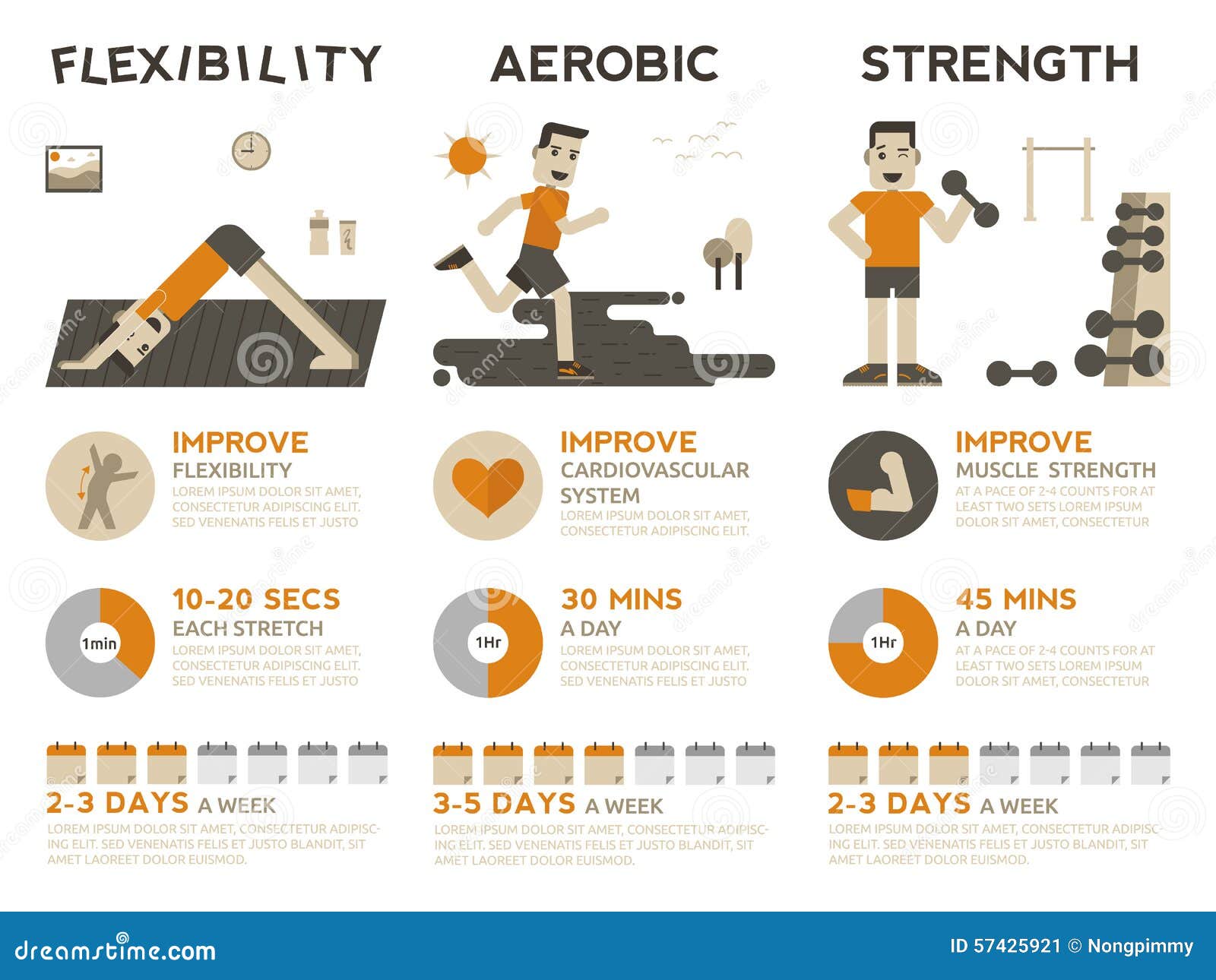 Exercise Infographic Stock Vector - Image: 57425921