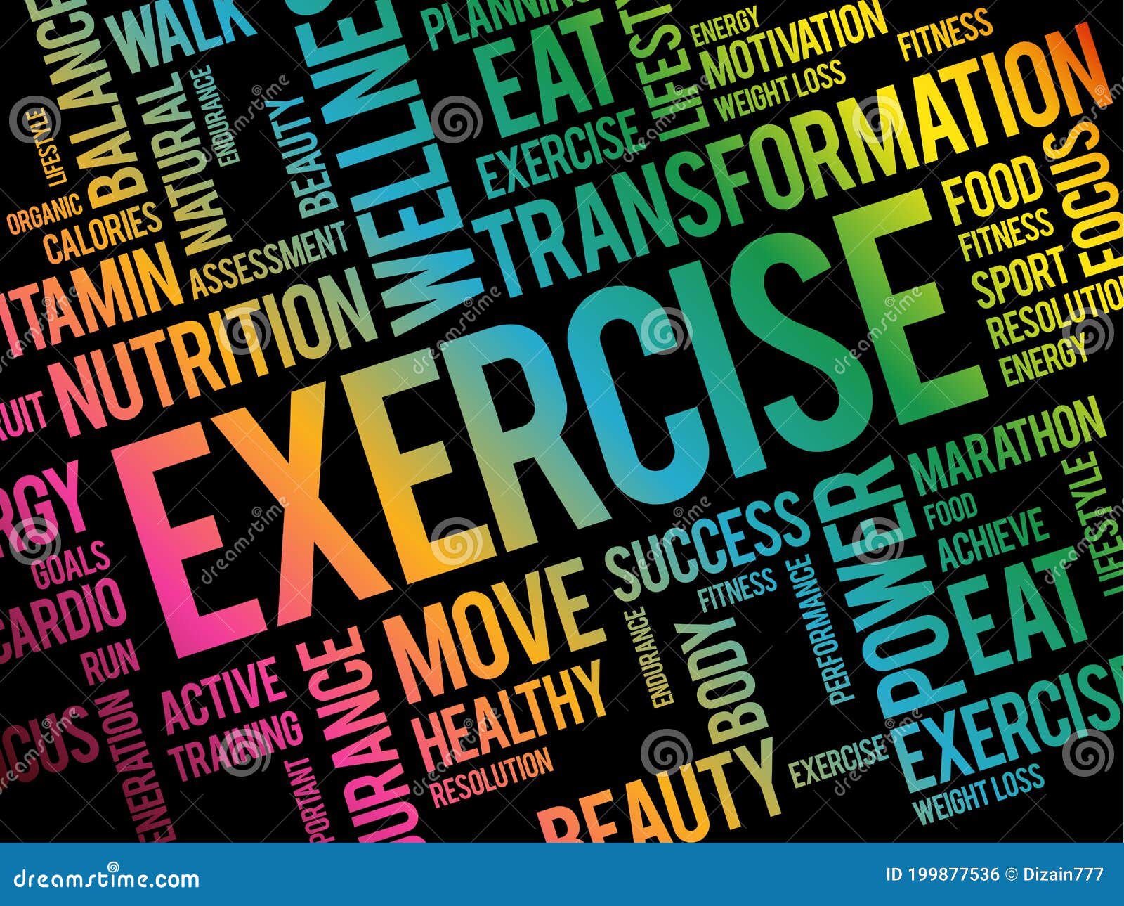 EXERCISE word cloud stock illustration. Illustration of physical ...