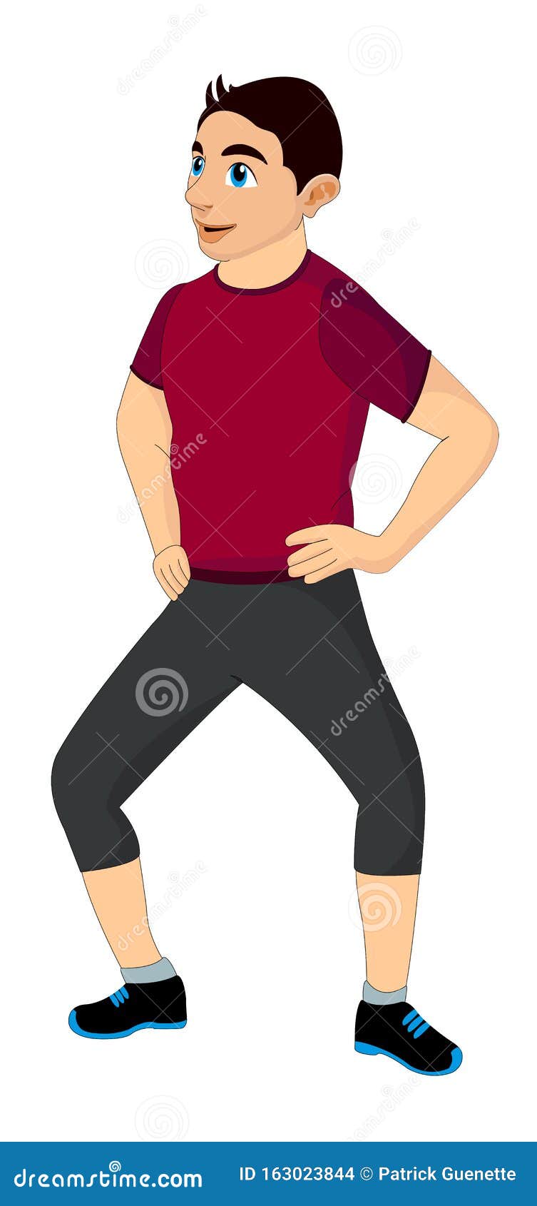 Exercising, Man Doing Bending, Illustration Stock Vector - Illustration ...