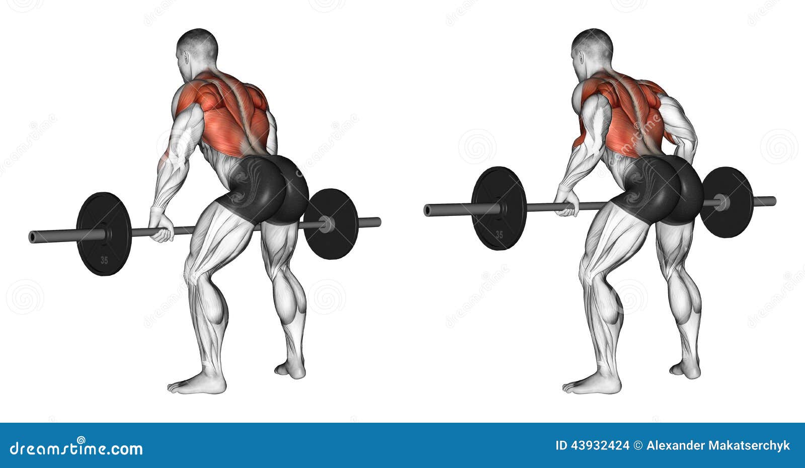 Exercising. Thrust Rod, Standing in the Slope Stock Illustration