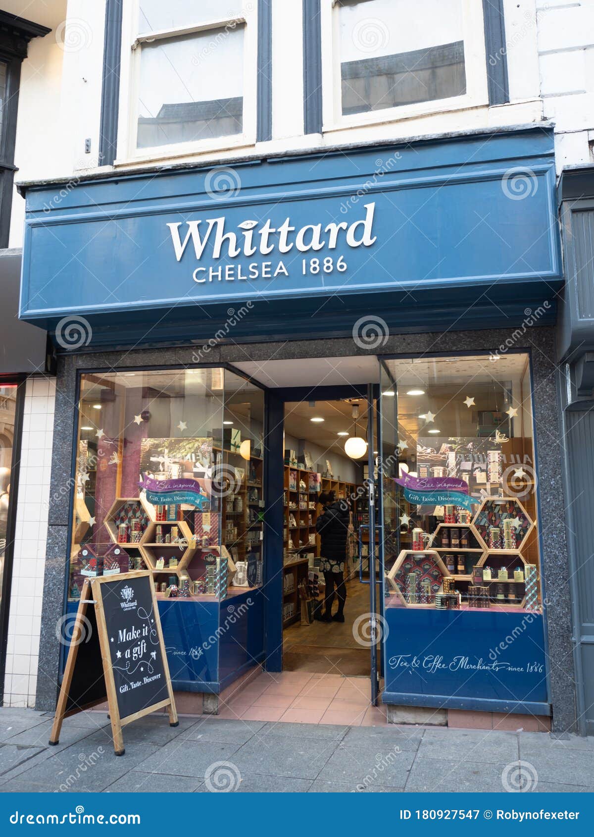 EXETER, DEVON, UK - December 03 2019: Whittard Shop Front on Exeter