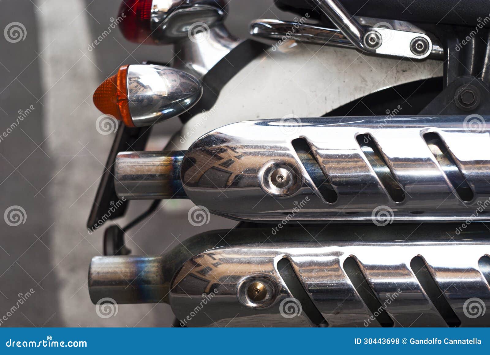 Exhaust of a bike stock photo. Image of carbonic, city 30443698