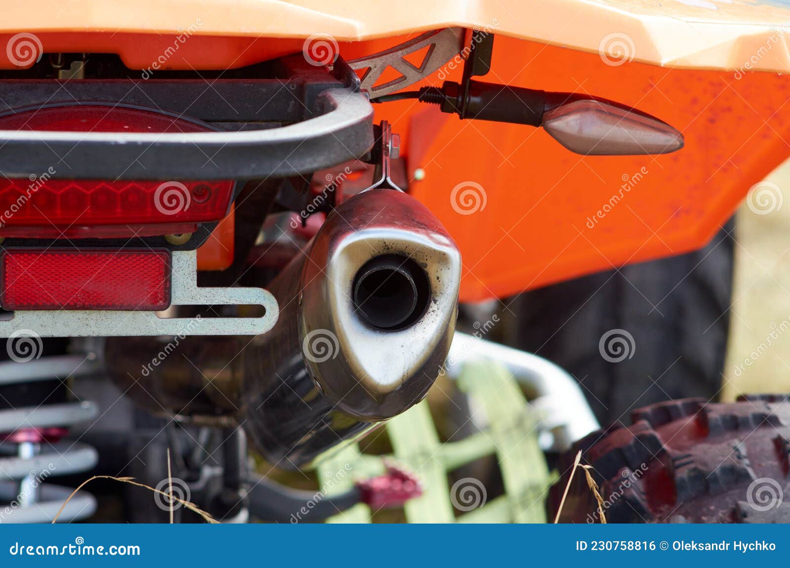 Exhaust Pipe of a ATV Close Up Stock Photo Image of modern, pipe