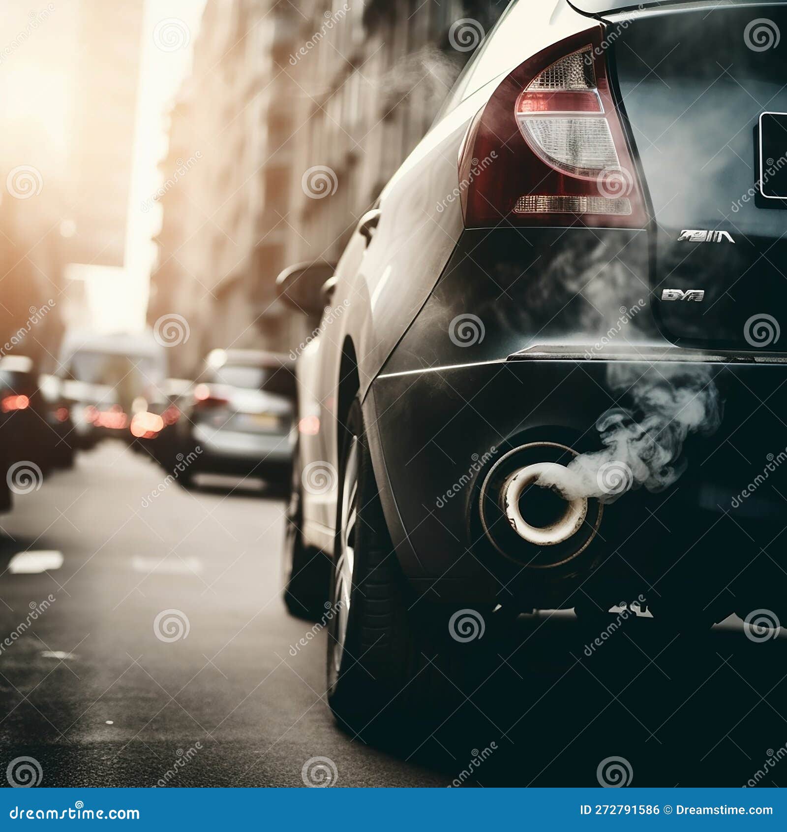 The Exhaust Pipe of the Automobile that Emits Carbon Dioxide As a