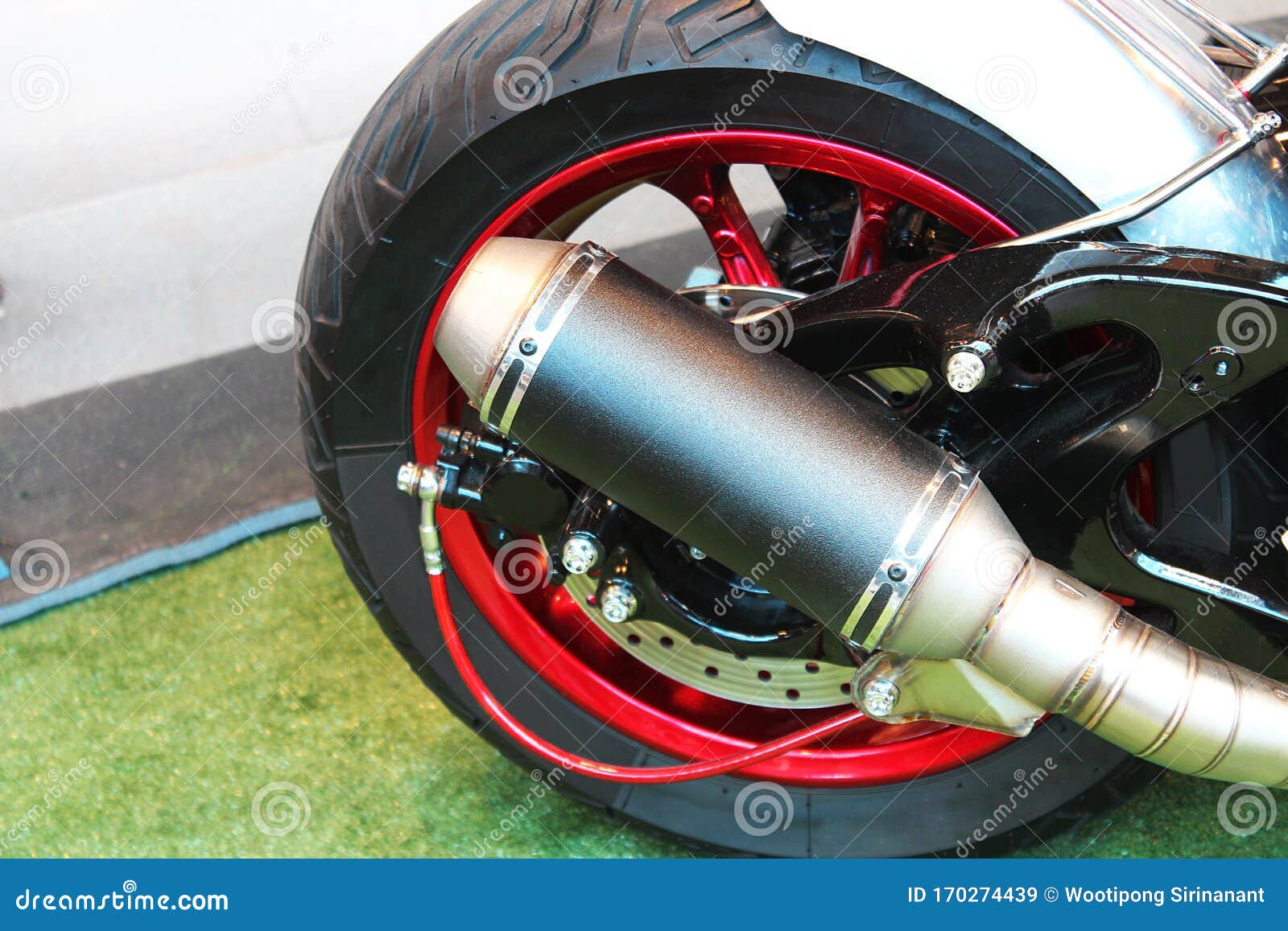Exhaust Pipe of the Big Bike Stock Image Image of background