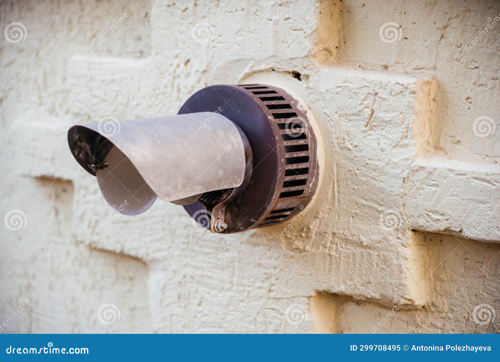 The Exhaust Pipe of a Gas Boiler of an Autonomous Heating System Sticks Out of the Wall Stock