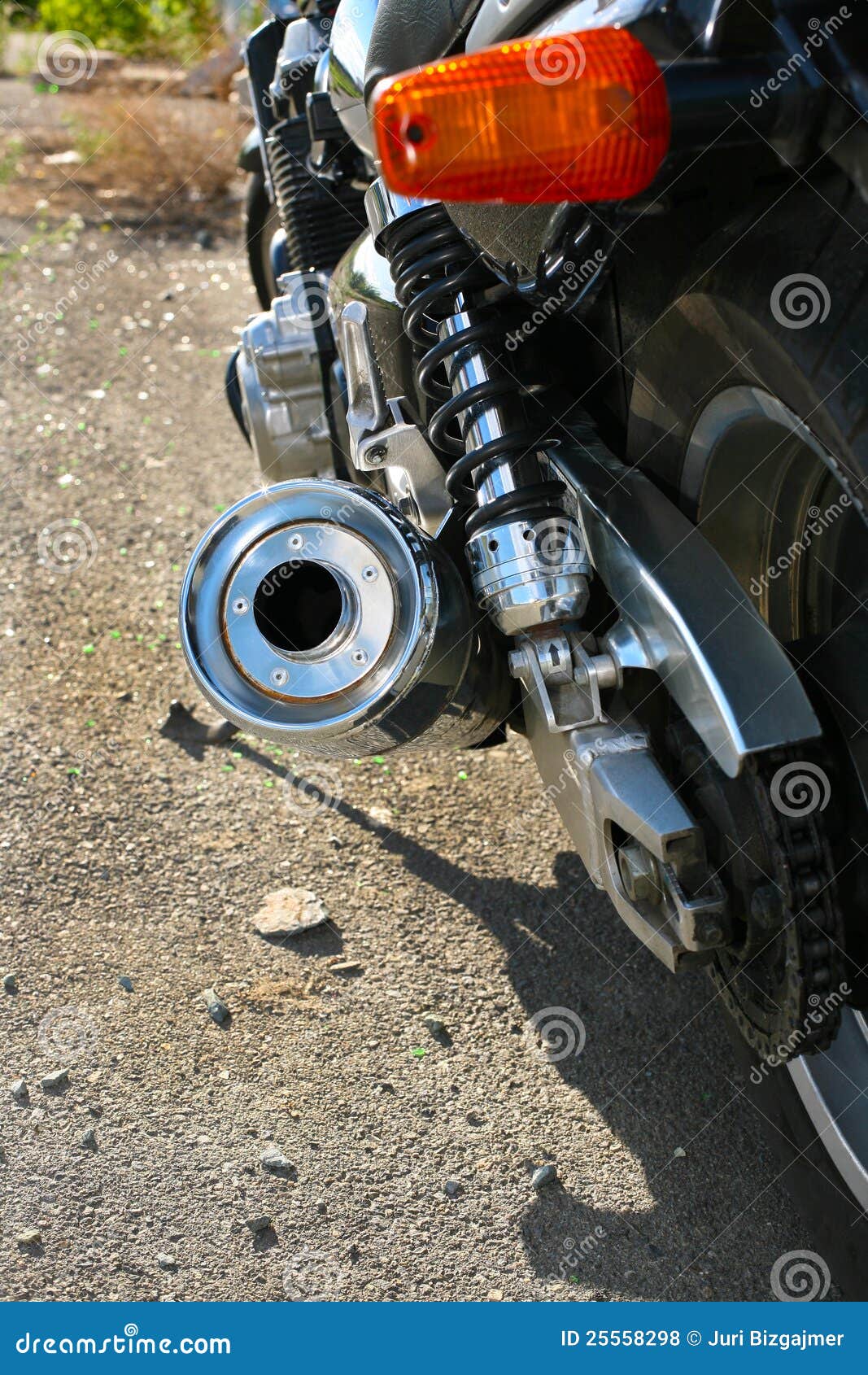 Exhaust pipe of motorcycle stock photo. Image of absorber 25558298