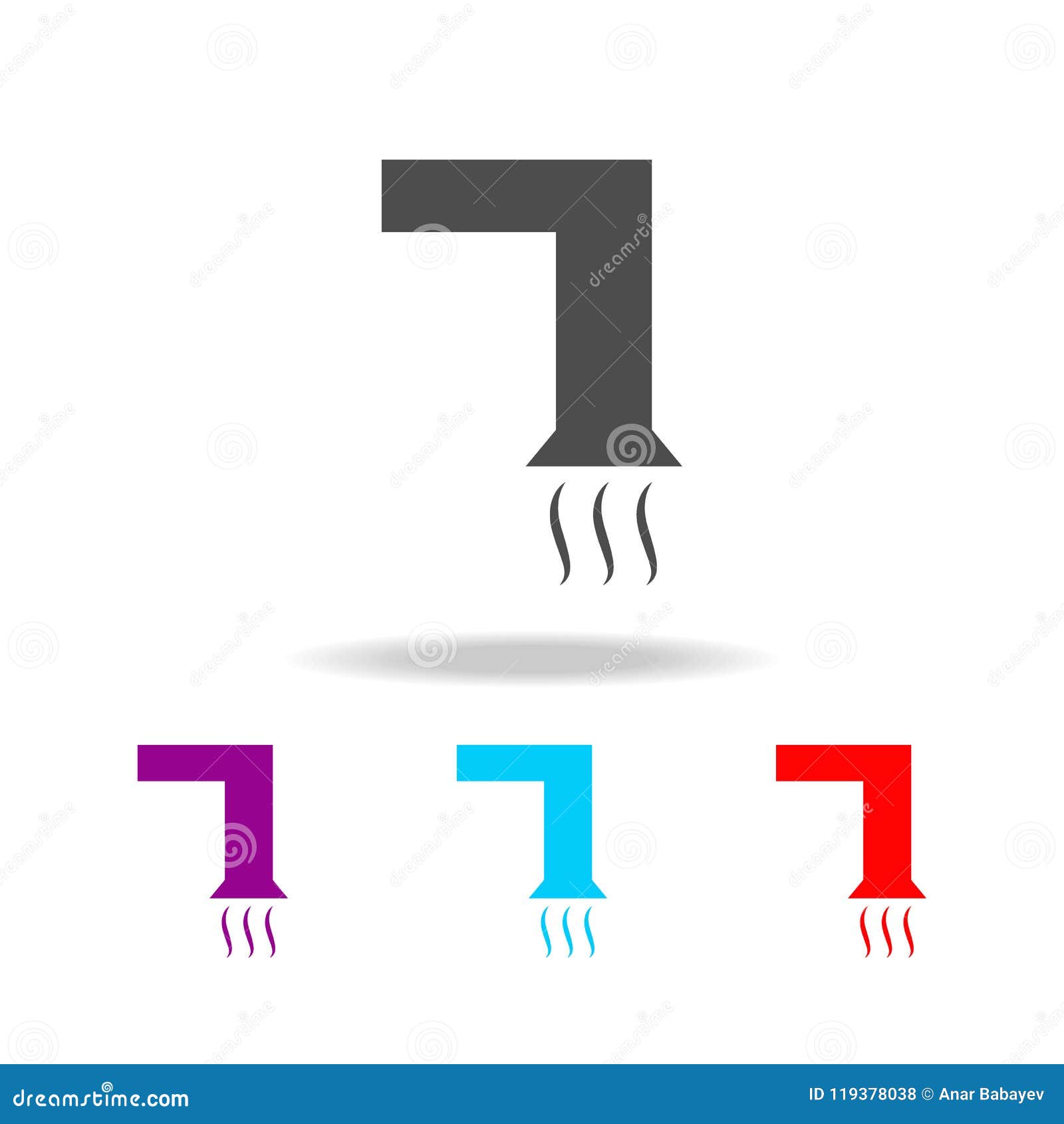 exhaust system icon. s of heating in multi colored icons. premium quality graphic  icon. simple icon for websites, we
