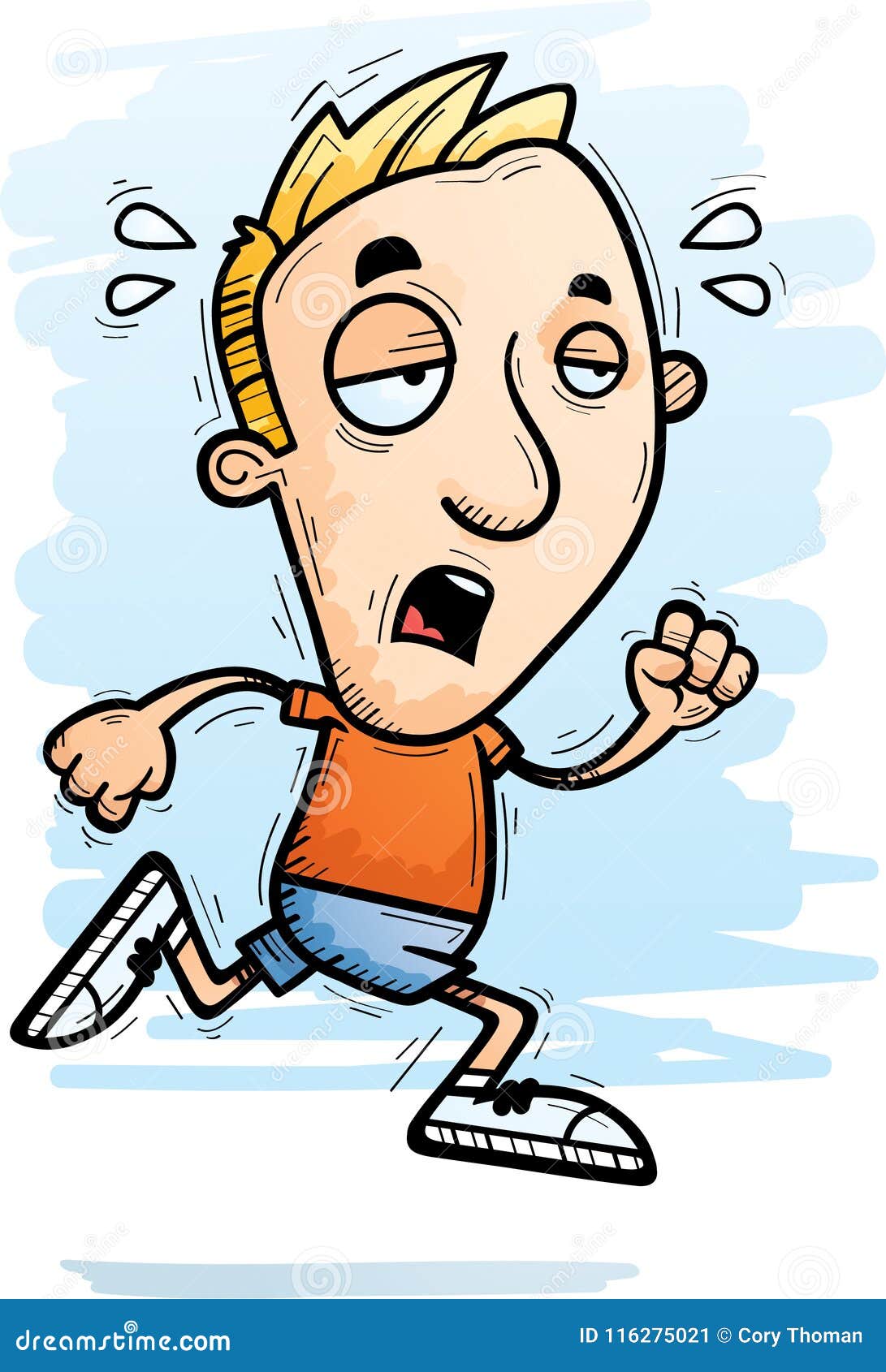 Exhausted Cartoon Man stock vector. Illustration of cartoon - 116275021