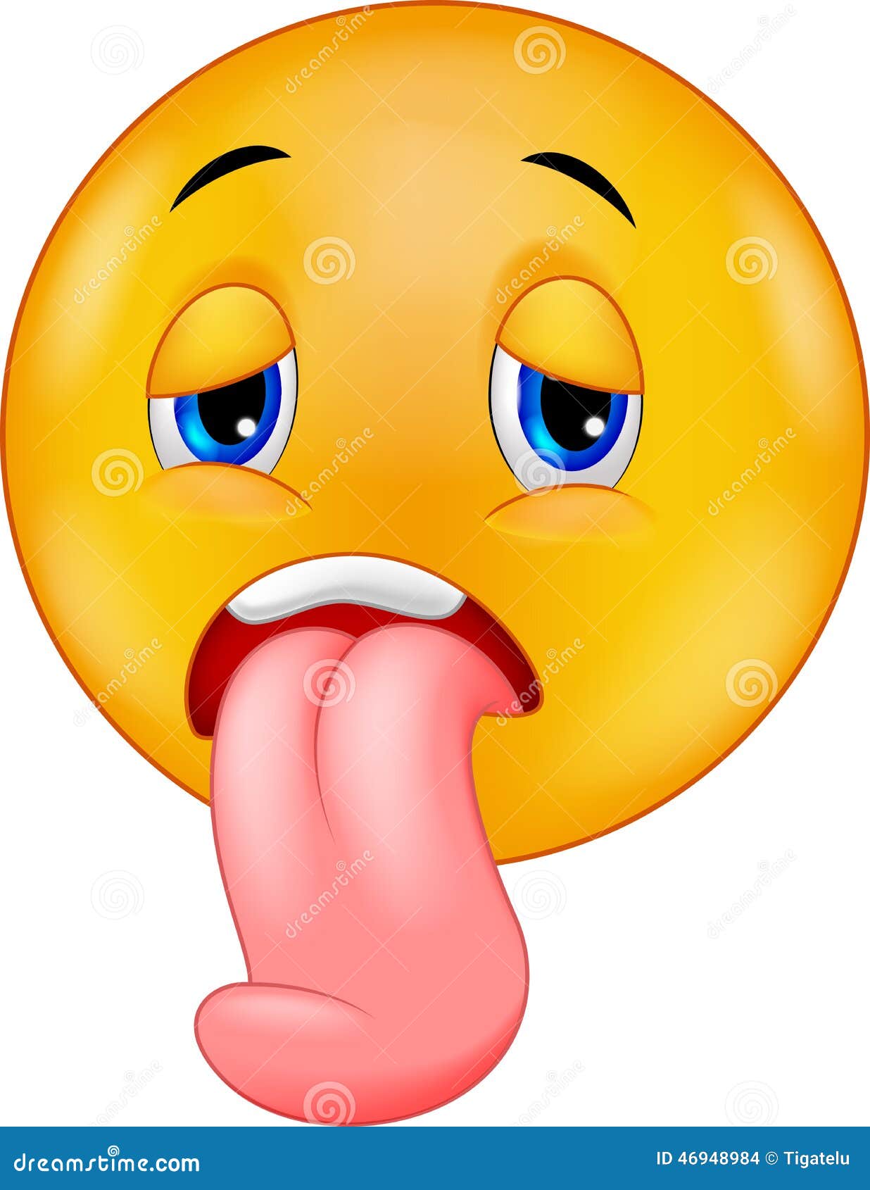 Exhausted Emoticon Smiley Stock Vector Image 46948984