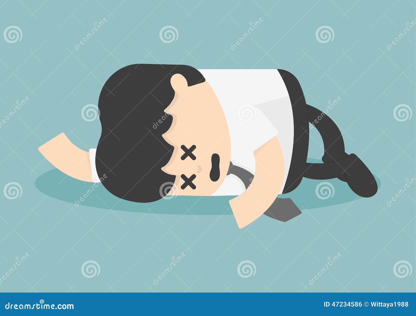 Exhausted and Tired Businessman Sleeping Stock Vector - Illustration of