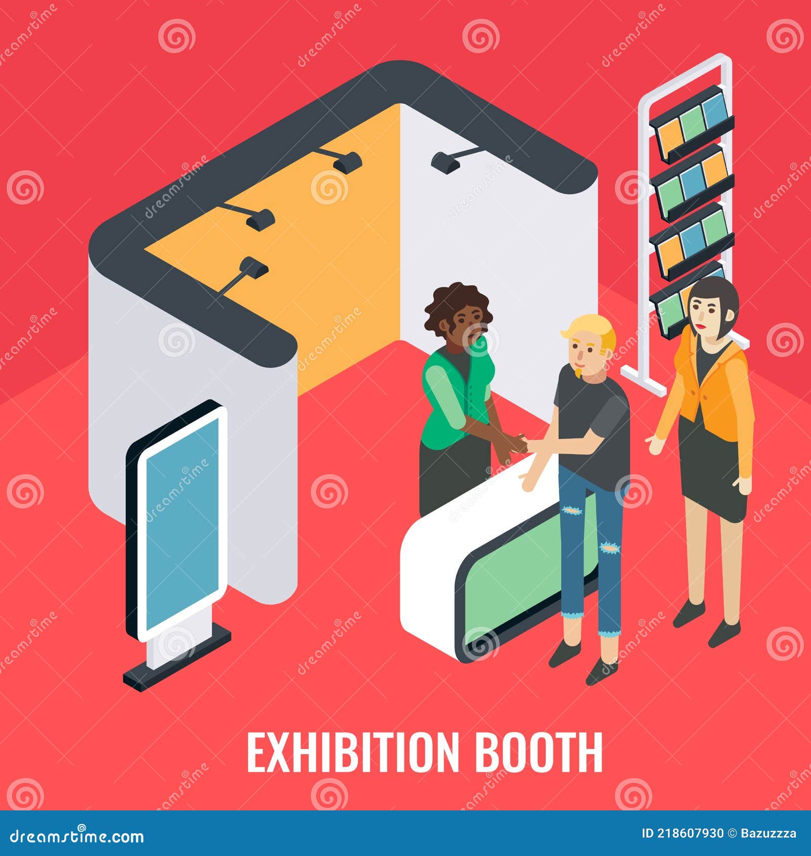 Exhibition Booth, Stand, Vector Isometric Illustration. Trade Show, Promotional Event with Sales Promoter, Customers. Stock Vector - Illustration of point, counter: 218607930 Exhibition Booth, Stand, Vector Isometric Illustration. Trade Show, Promotional Event with Sales Promoter, Customers. Stock Vector - Illustration of point, counter: 218607930