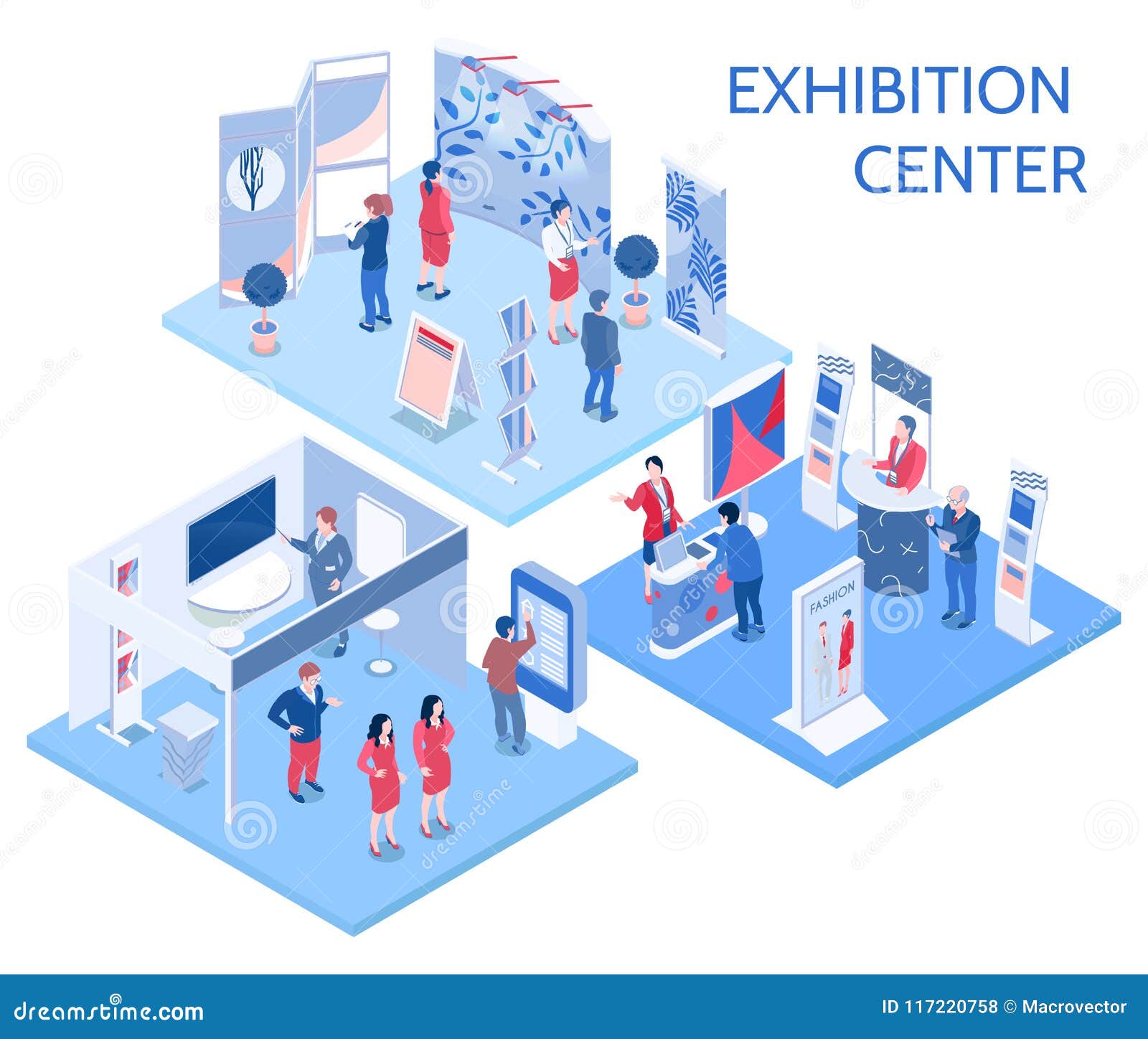 exhibition center isometric compositions