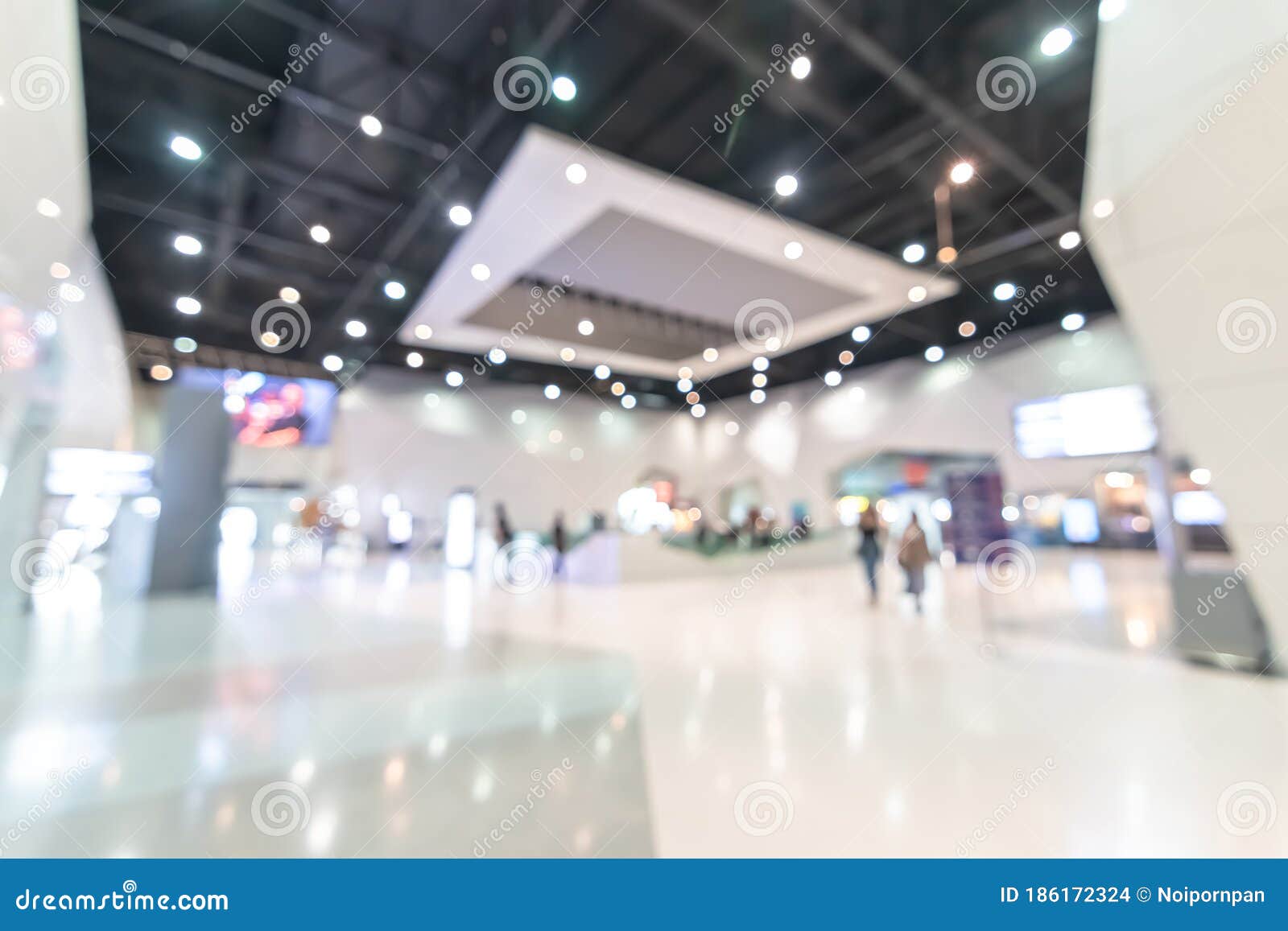 exhibition event hall blur background of trade show business, world or international expo showcase, tech fair