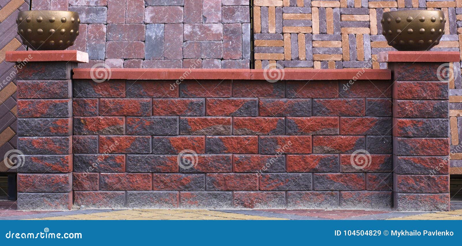 Exhibition Fence Sample from Decorative Concrete Blocks Stock Image