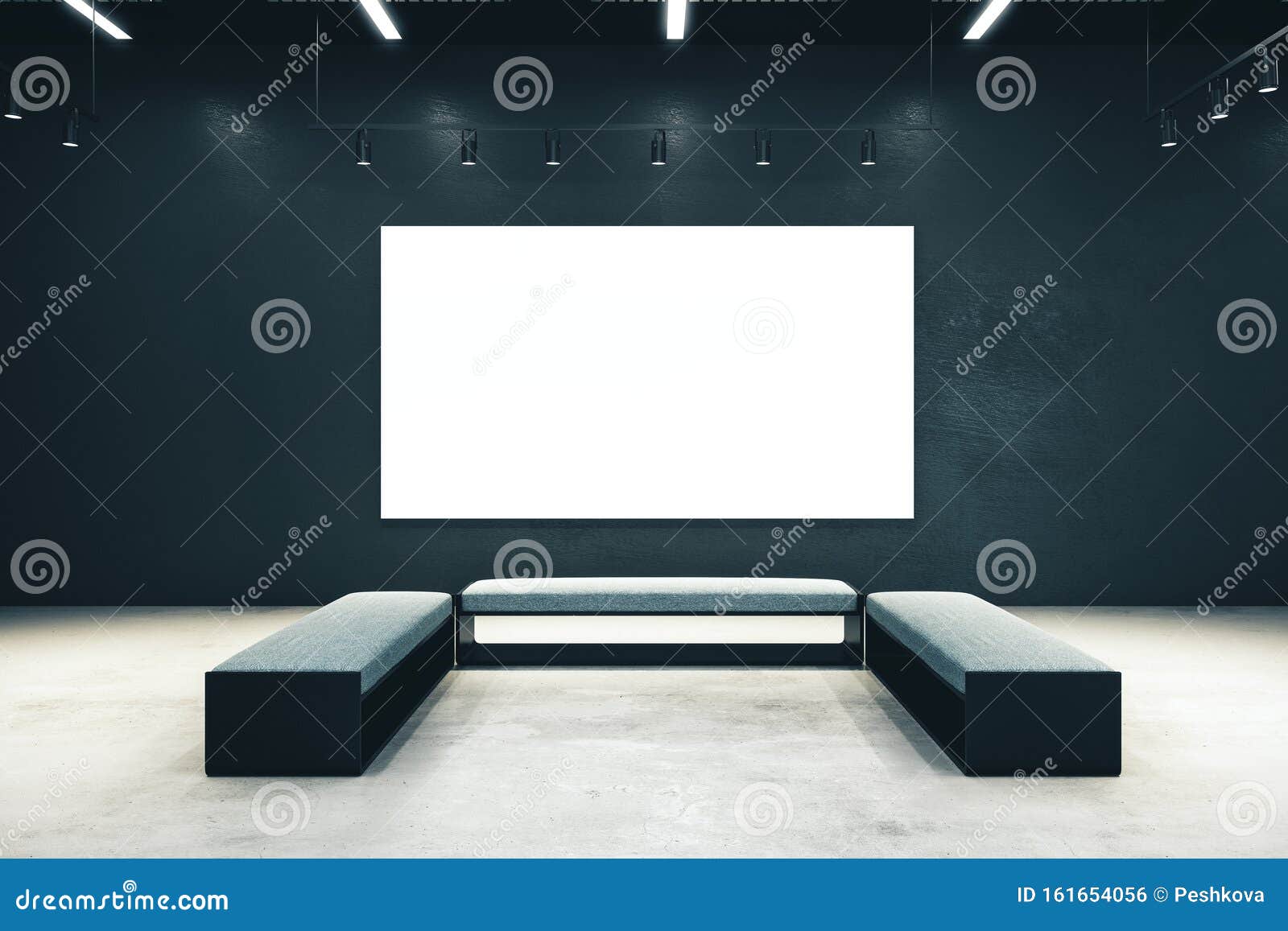 Exhibition Hall With Empty Poster Stock Illustration - Illustration of interior, loft: 161654056