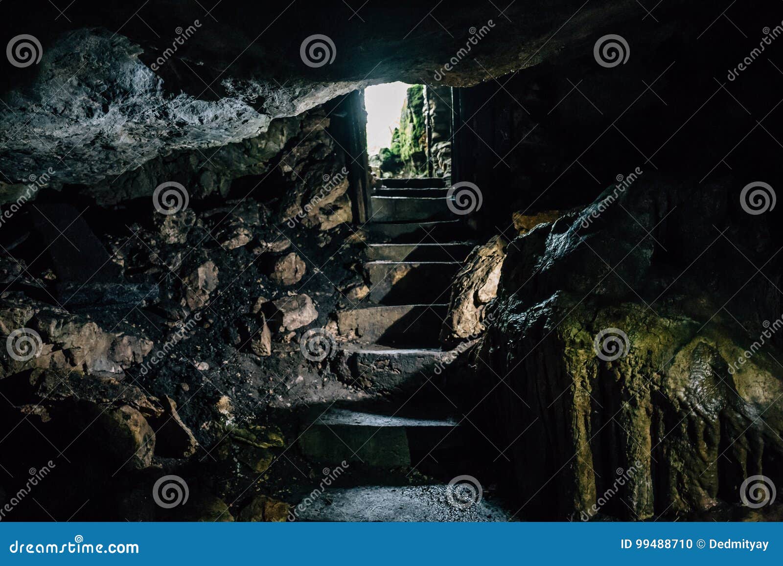 Exit from Cave with Stone Steps Stock Photo Image of caving, ancient