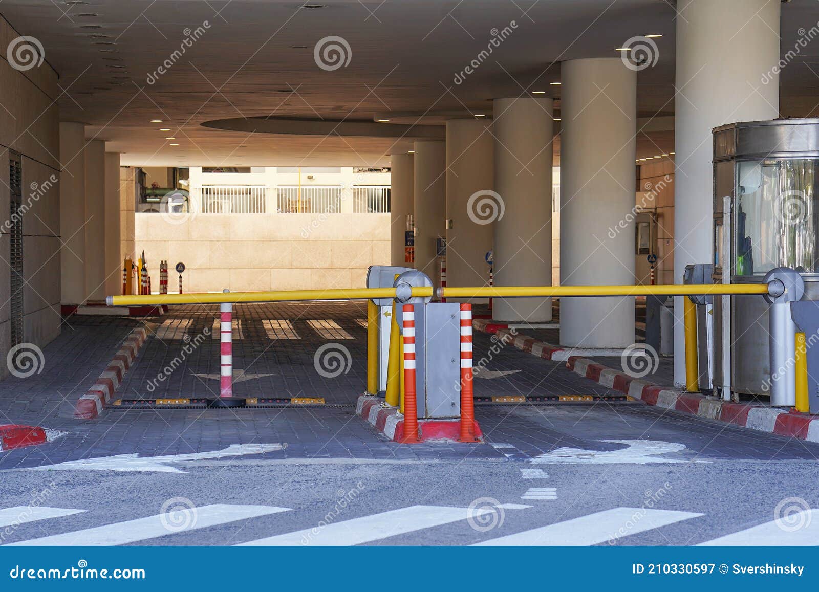 Exit from Underground Parking. Interior of Parking Stock Image - Image ...