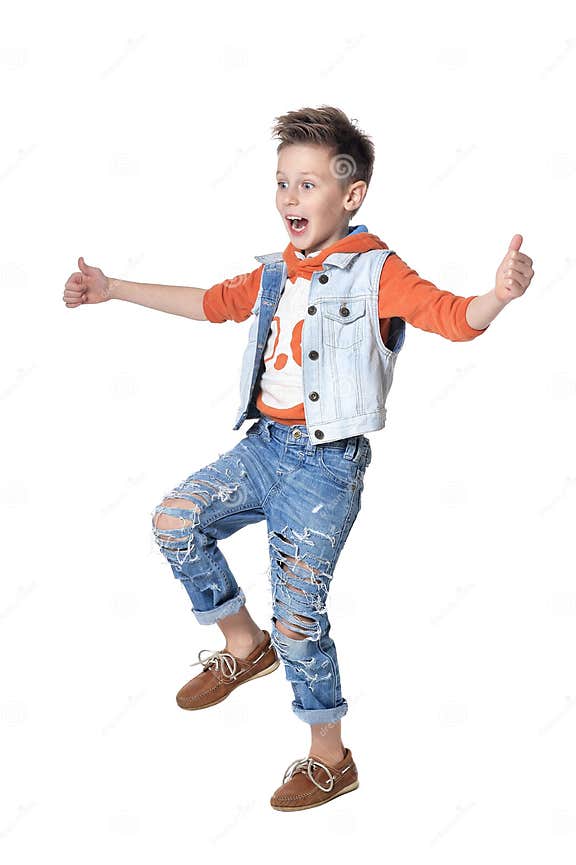 Exited little boy stock image. Image of childhood, fashionable - 81736561