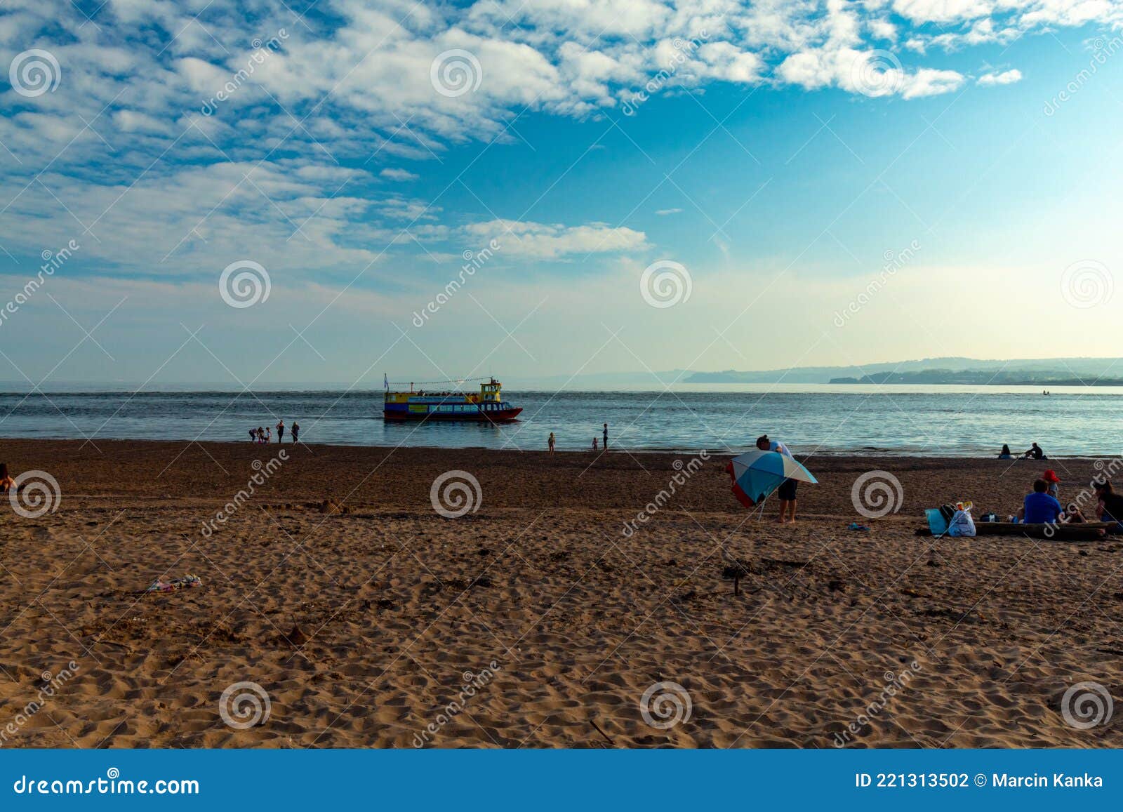 Exmouth Beach at Low Tide in the Morning Stock Photo Image of united