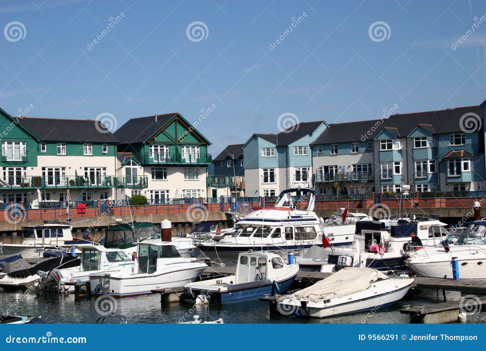 Exmouth marina stock image. Image of houses, water, mooring 9566291