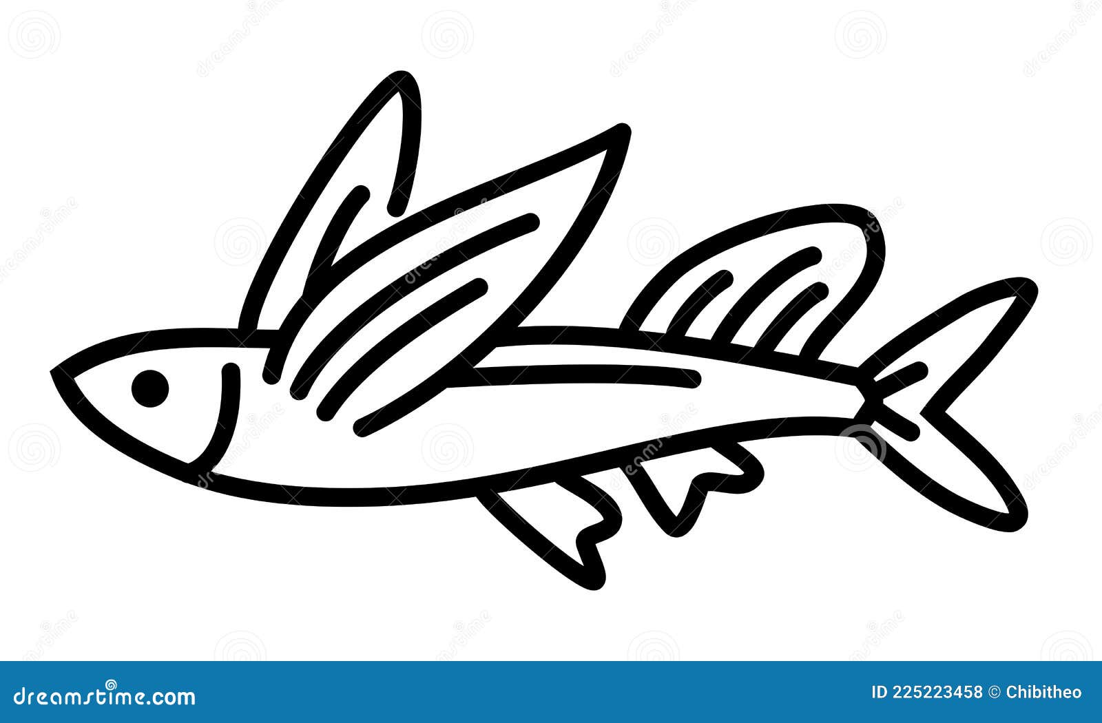 exocoetidae. flying fish icon .