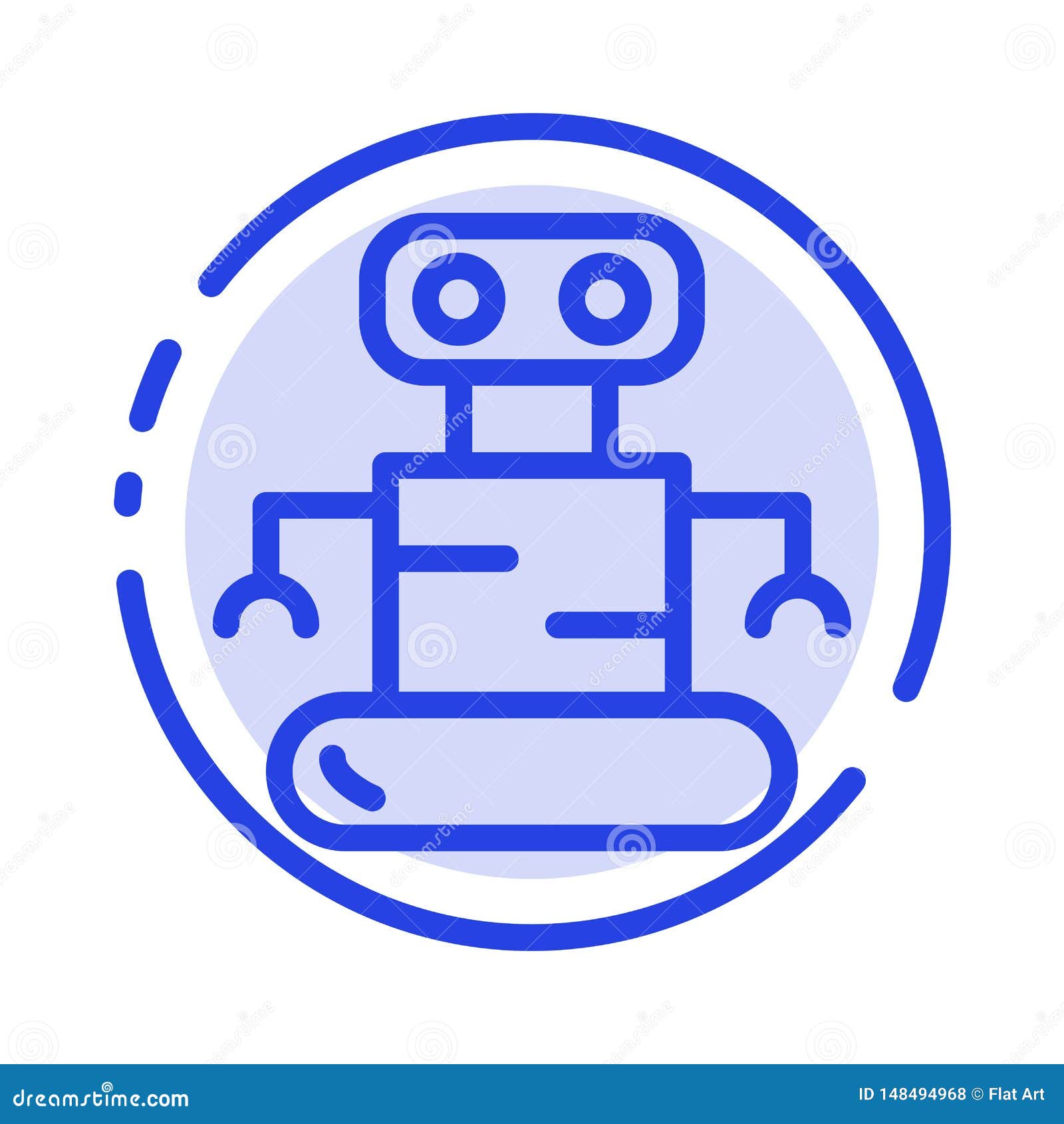 exoskeleton, robot, space blue dotted line line icon