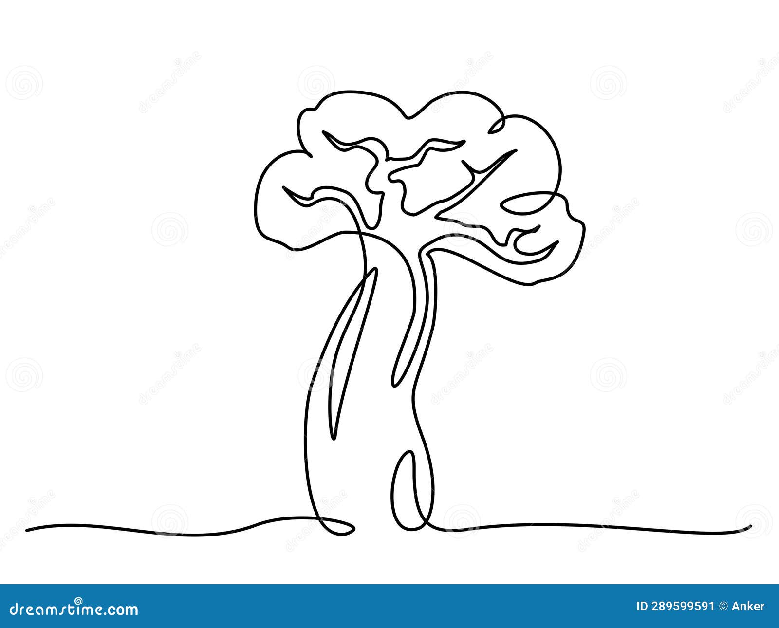 exotic baobab tree sign. continuous one line art drawing style.