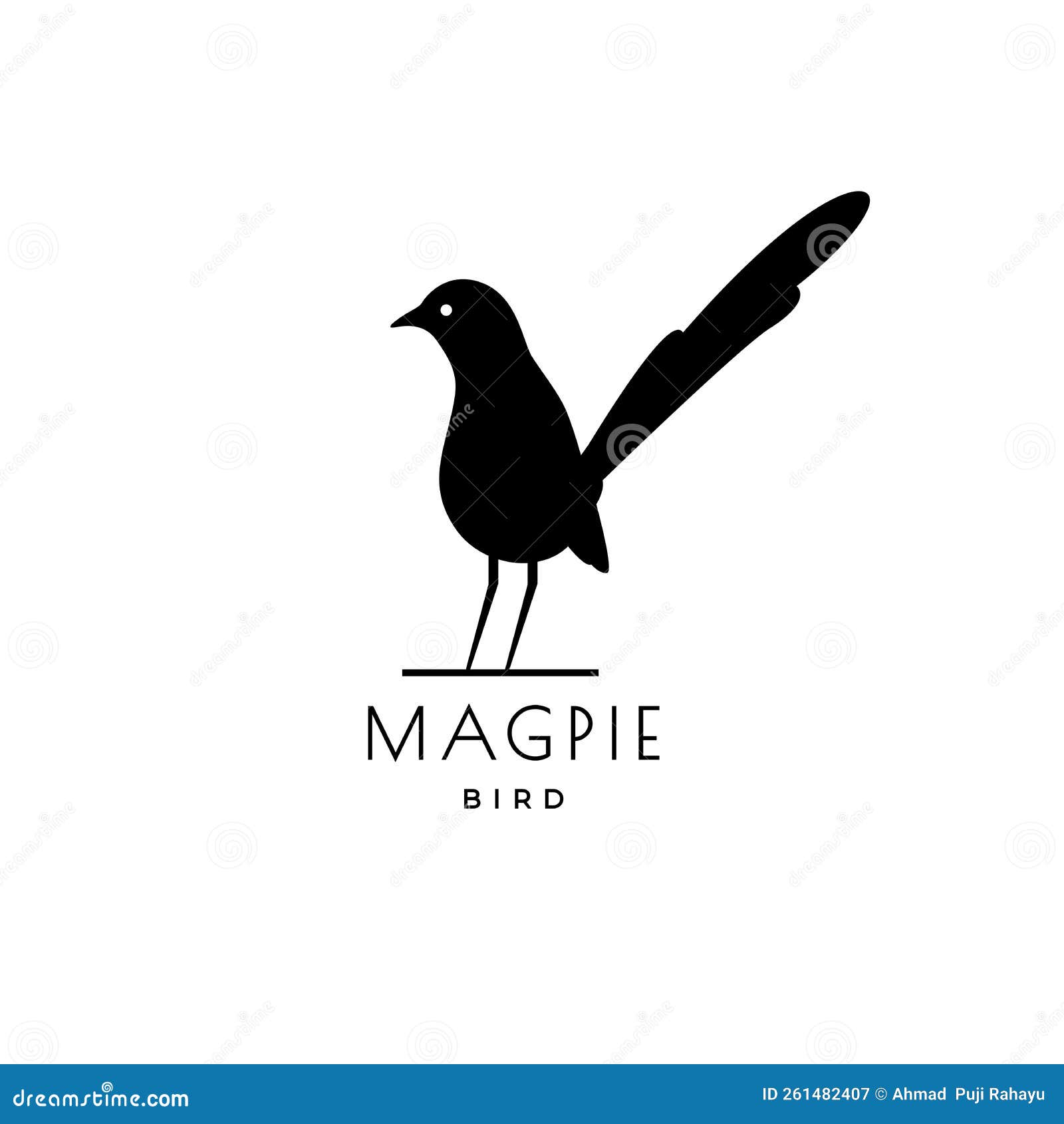 Exotic Bird Magpie Minimalist Modern Logo Design Vector Stock Vector ...