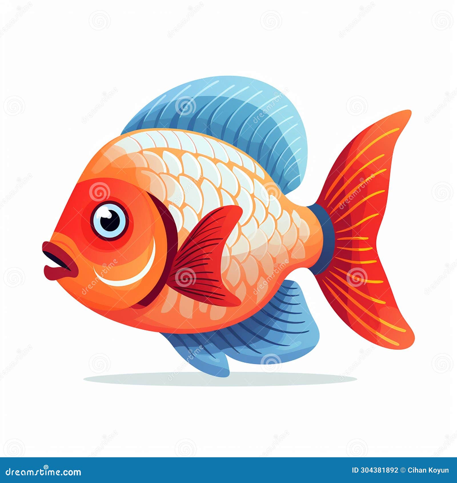 exotic fish on white colorful marine vibes