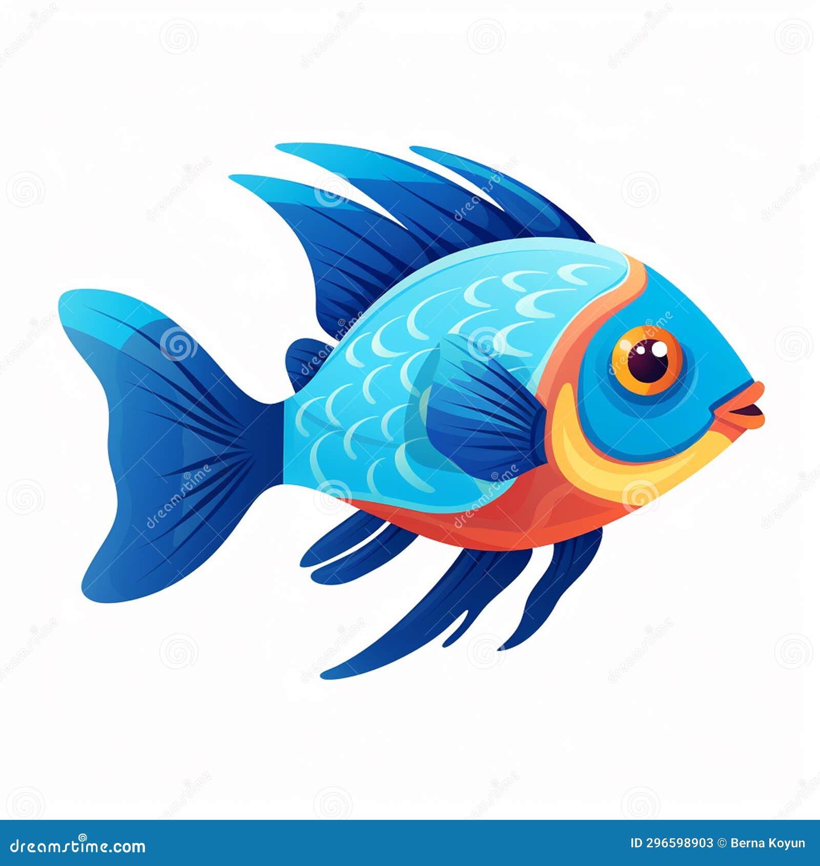 exotic fish on white colorful marine vibes
