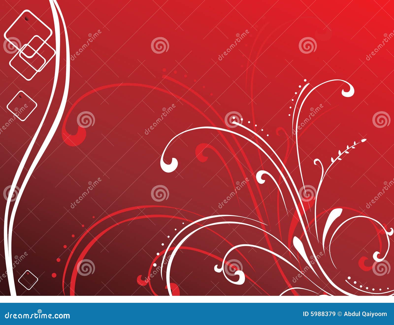 Exotic Flower White and Red Wallpaper Stock Illustration Illustration