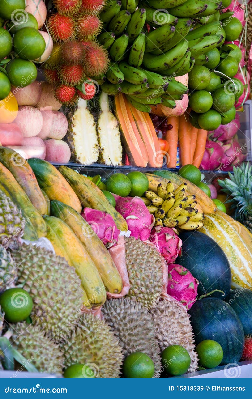Exotic fruits stock image. Image of pineapple, shop, food 15818339