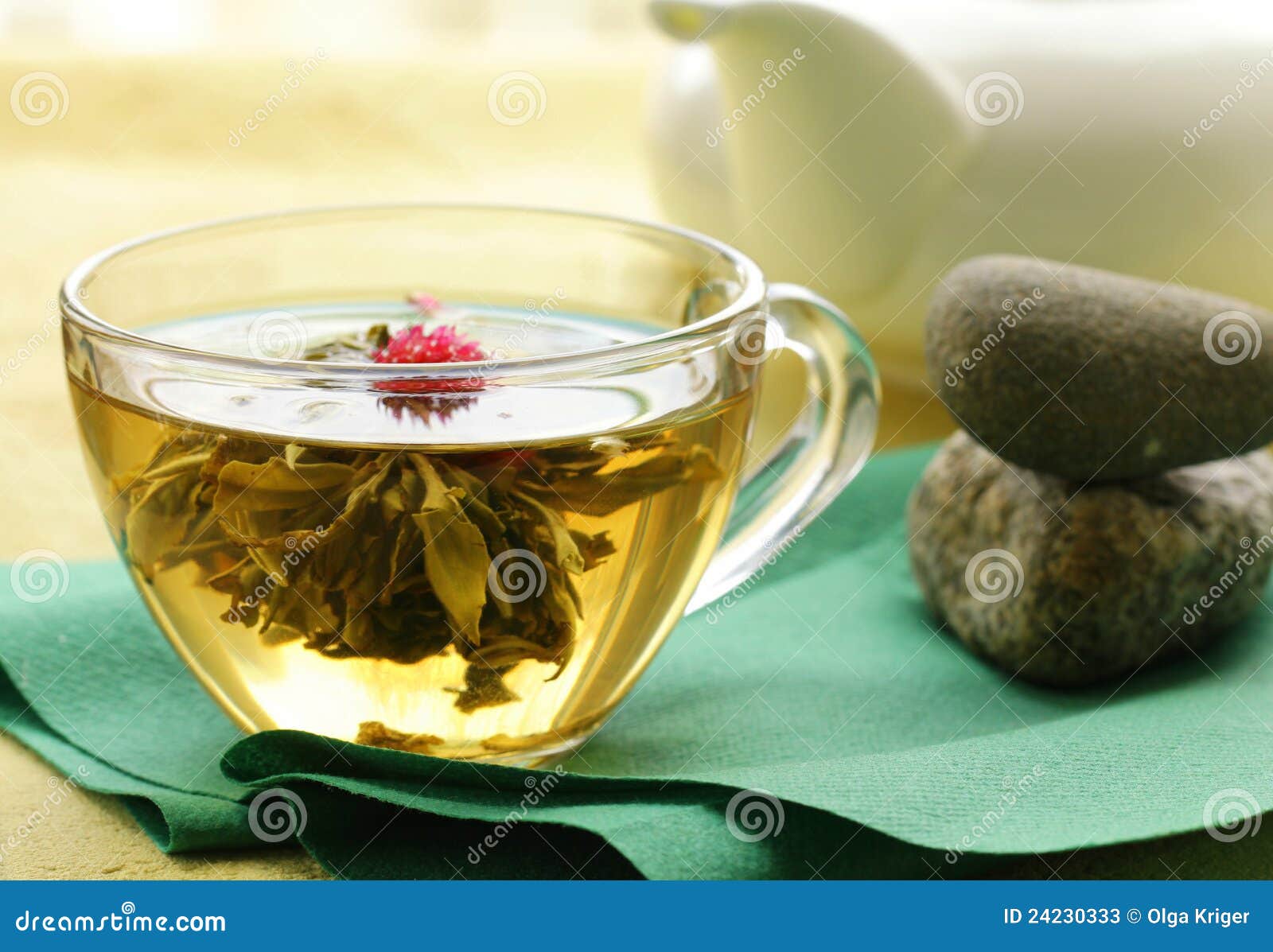 Exotic green tea stock image. Image of flower, brew, blooming 24230333