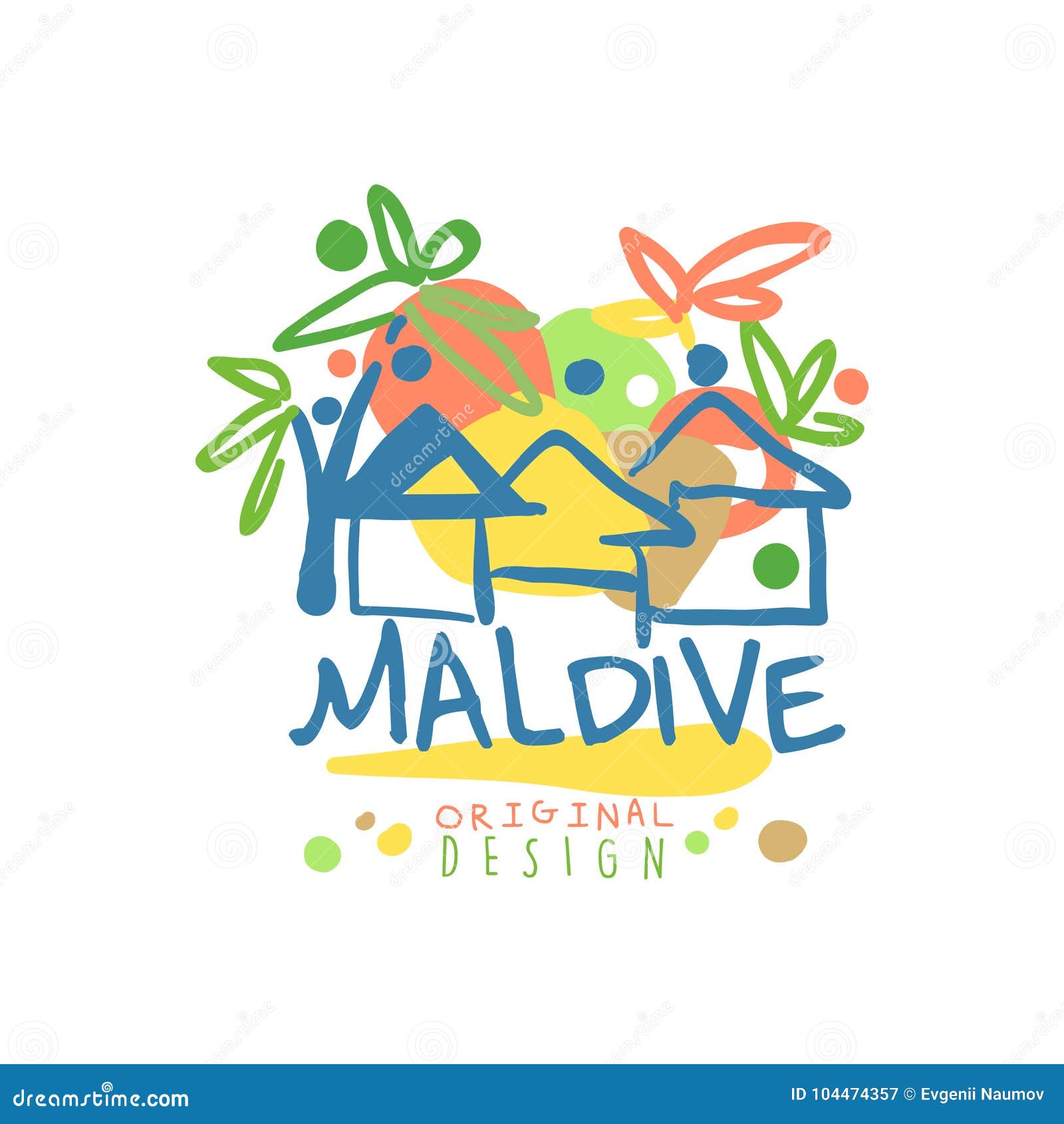 exotic island summer vacation maldive travel logo