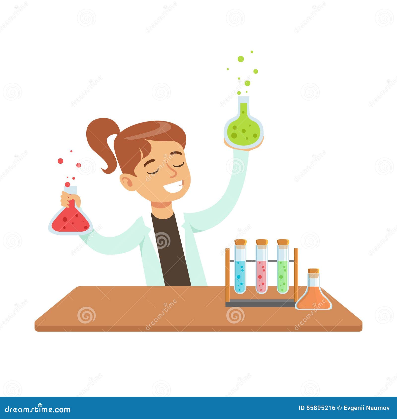 l'enfant apprend la chimie et la science en laboratoire avec l'enseignant  12640749 Photo de stock chez Vecteezy