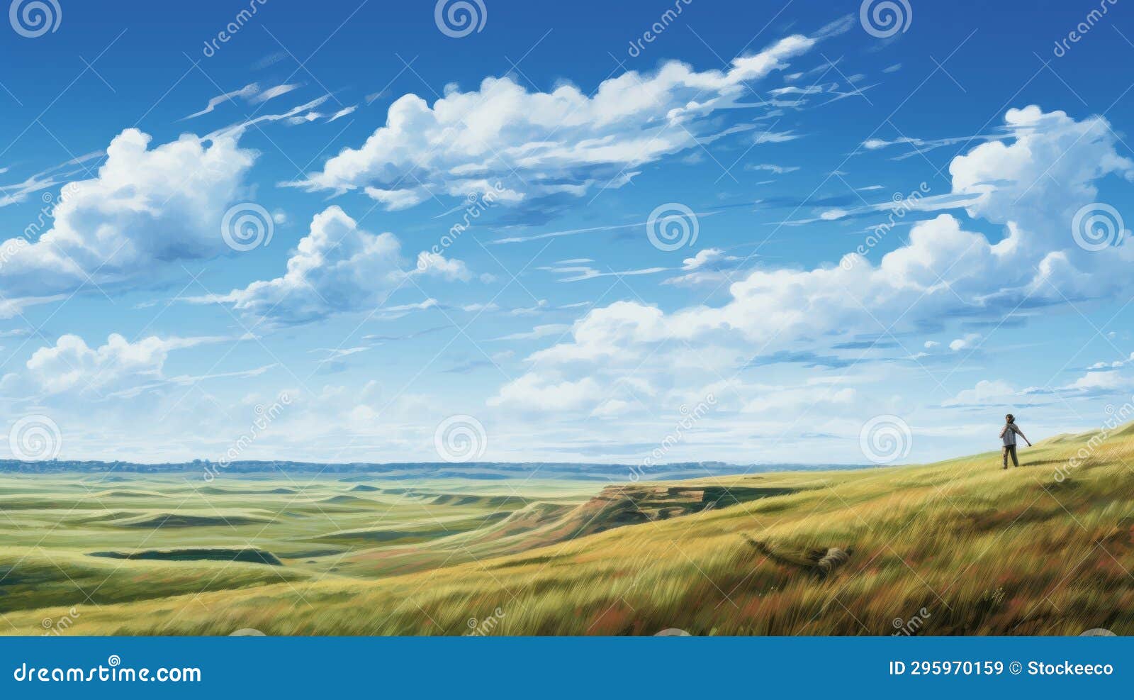 expansive midwest grassland: a digital painting inspired by andrew wyeth